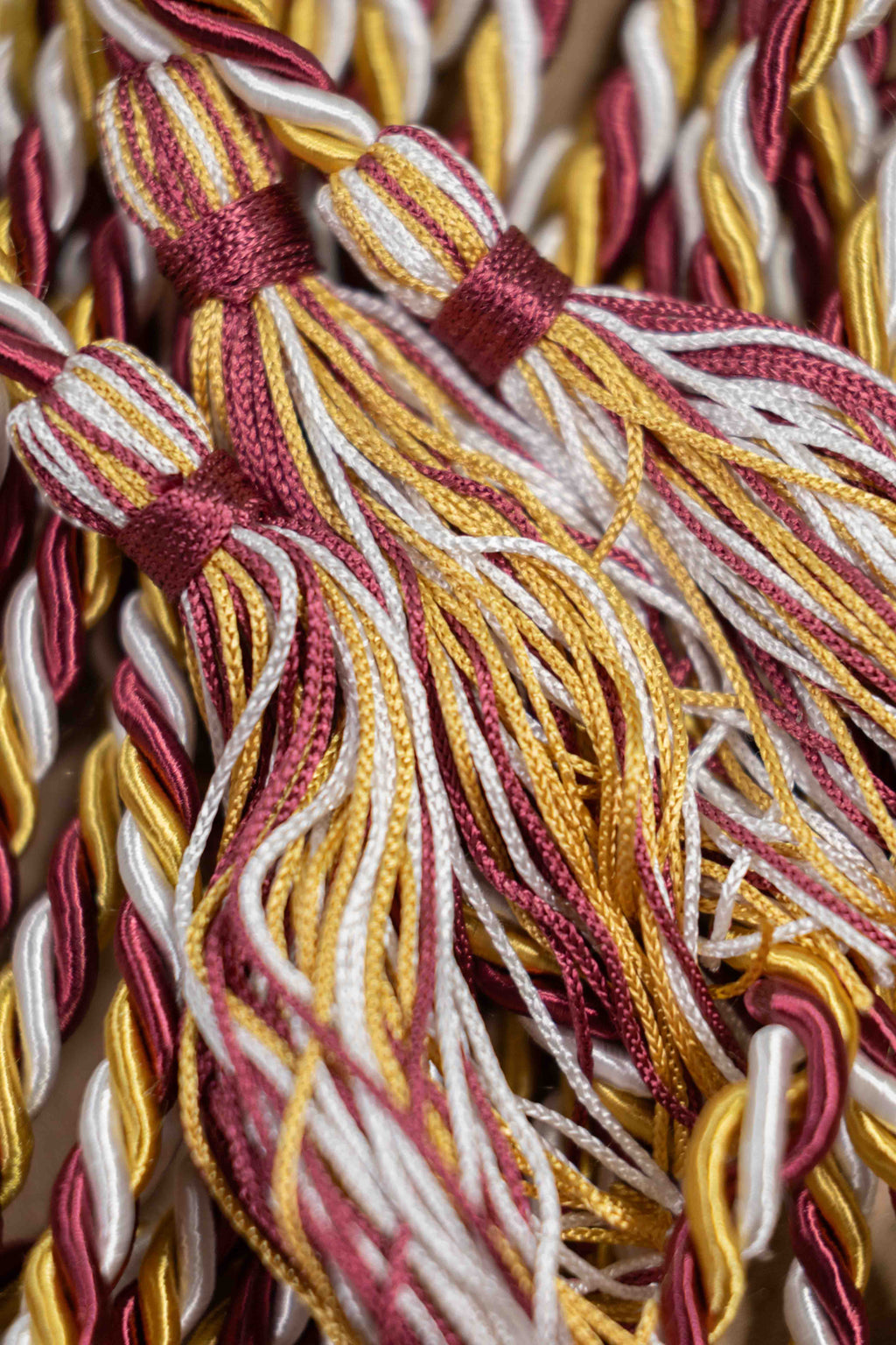 MAROON, OLD GOLD, WHITE GRADUATION CORD, HONOR CORD
