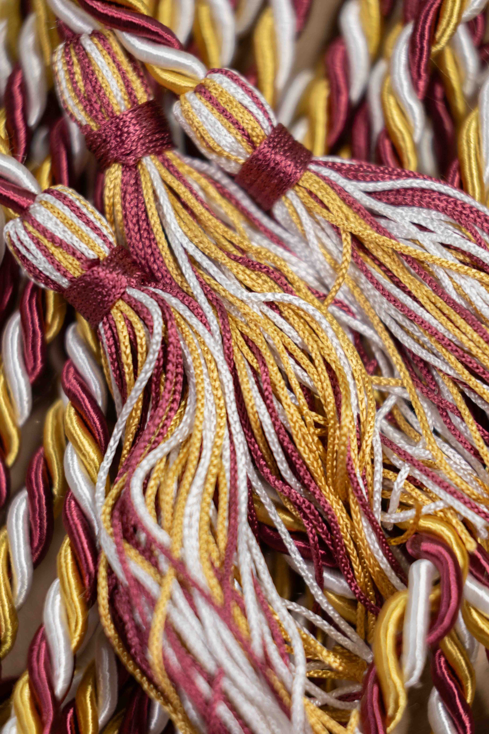 MAROON, OLD GOLD, WHITE GRADUATION CORD, HONOR CORD