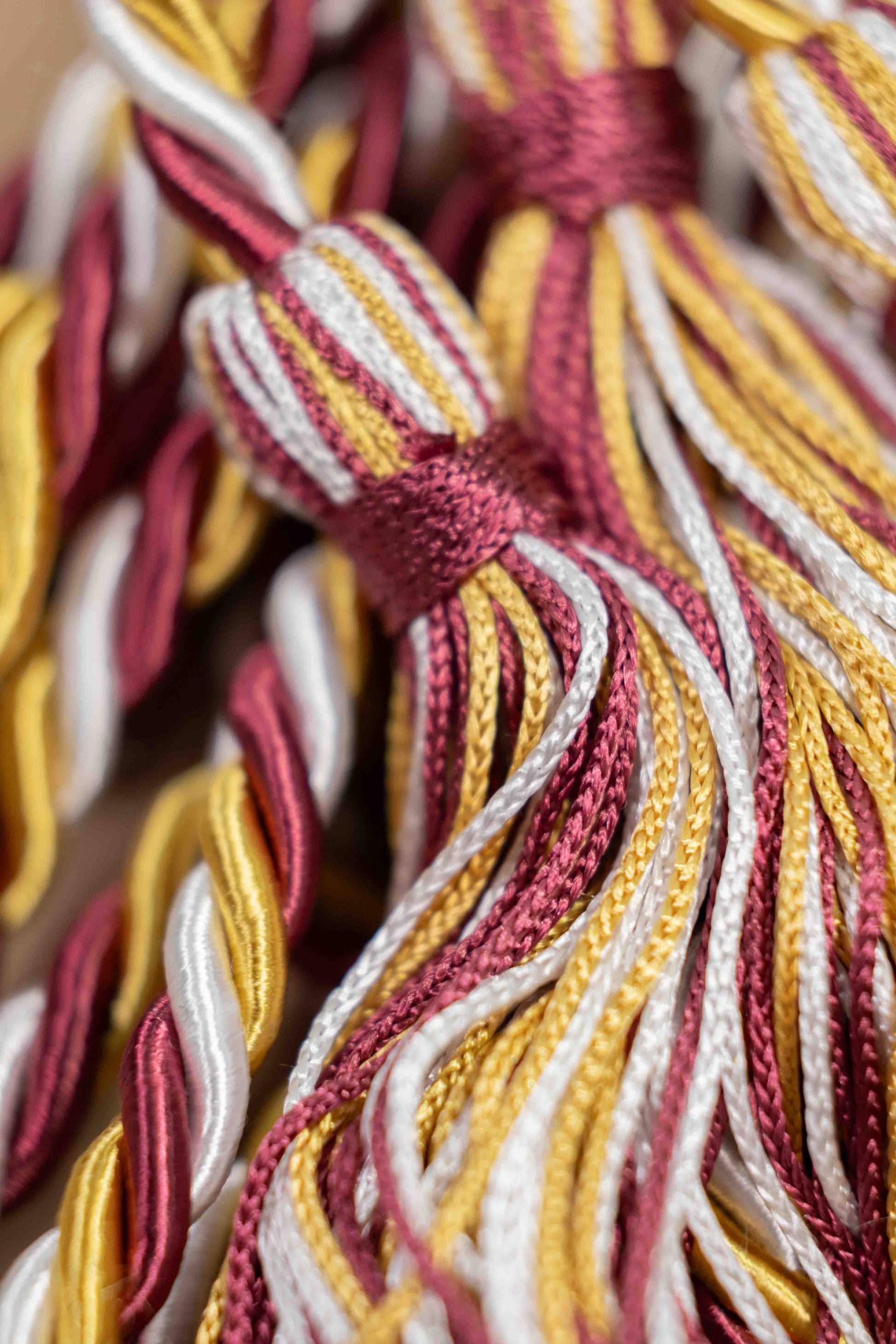 MAROON, OLD GOLD, WHITE GRADUATION CORD, HONOR CORD