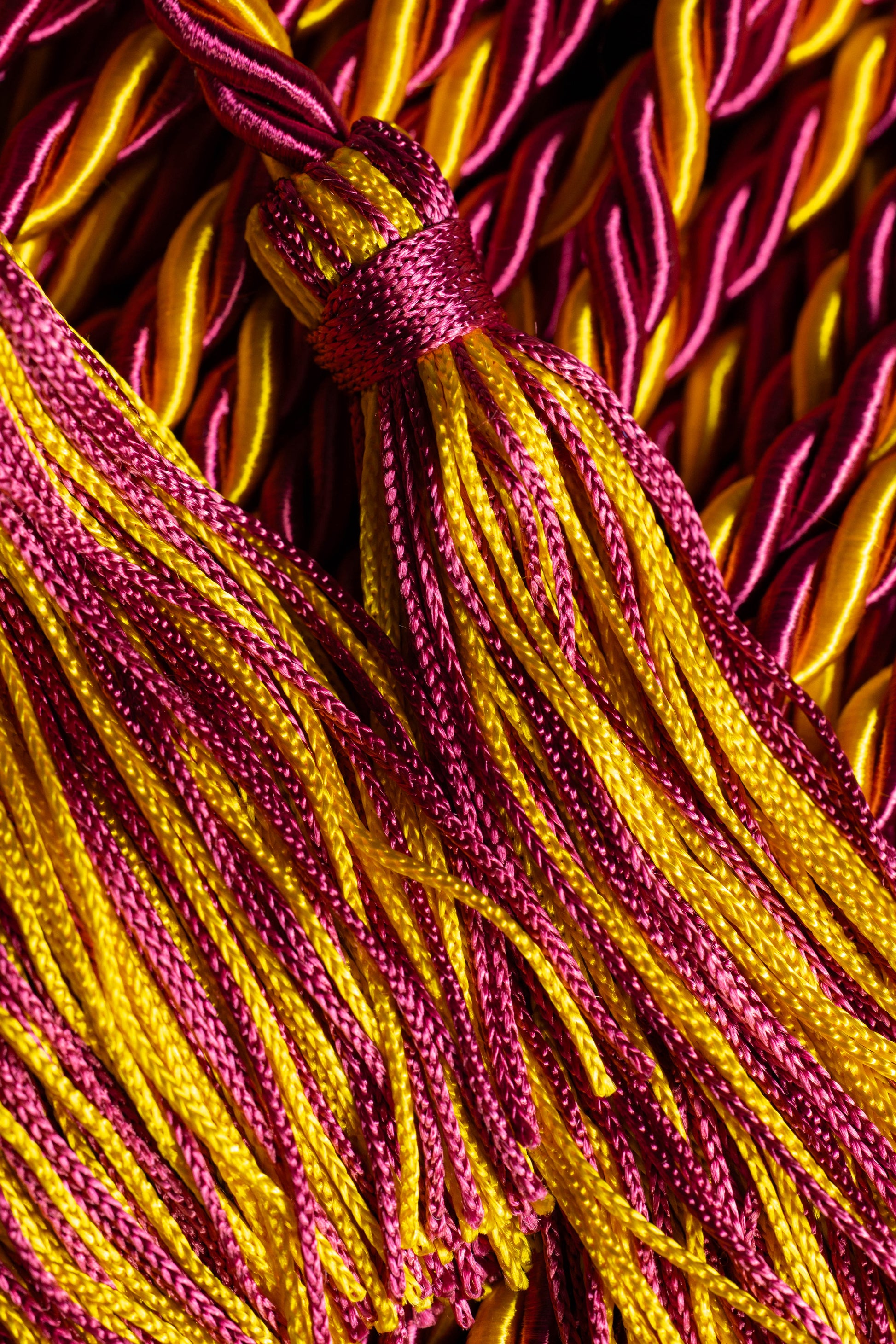 Maroon, Maroon, Gold Graduation cord, Honor Cord
