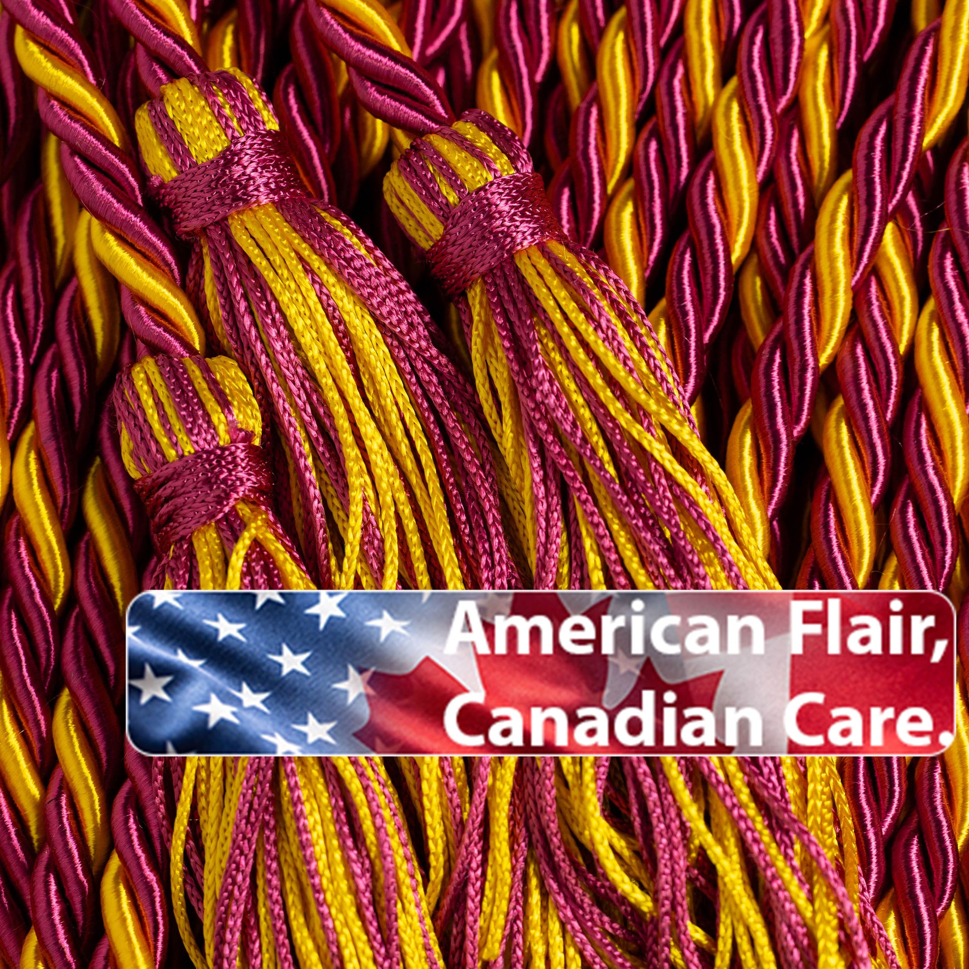 Maroon, Maroon, Gold Graduation cord, Honor Cord