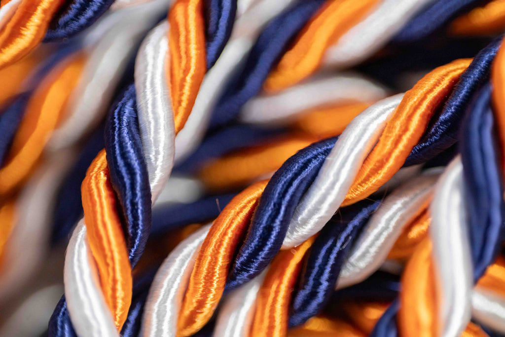 NAVY, ORANGE, WHITE GRADUATION CORD, HONOR CORD