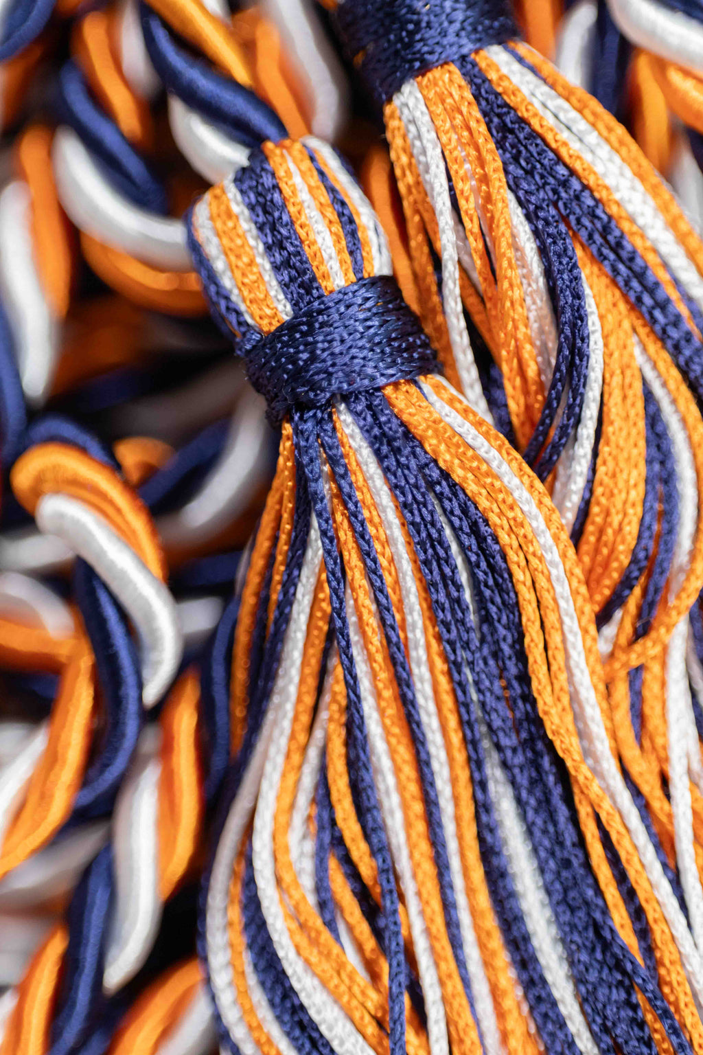NAVY, ORANGE, WHITE GRADUATION CORD, HONOR CORD