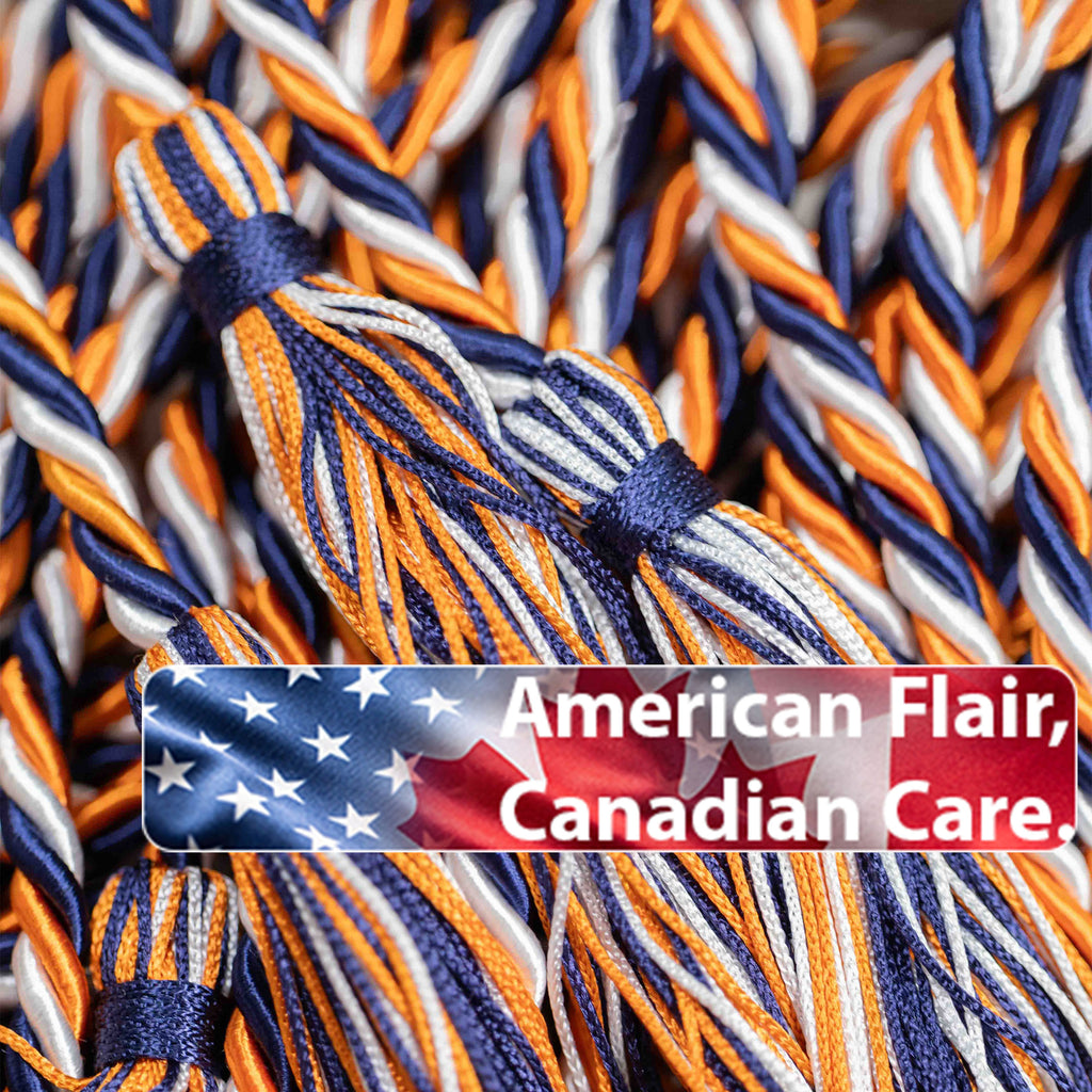 NAVY, ORANGE, WHITE GRADUATION CORD, HONOR CORD