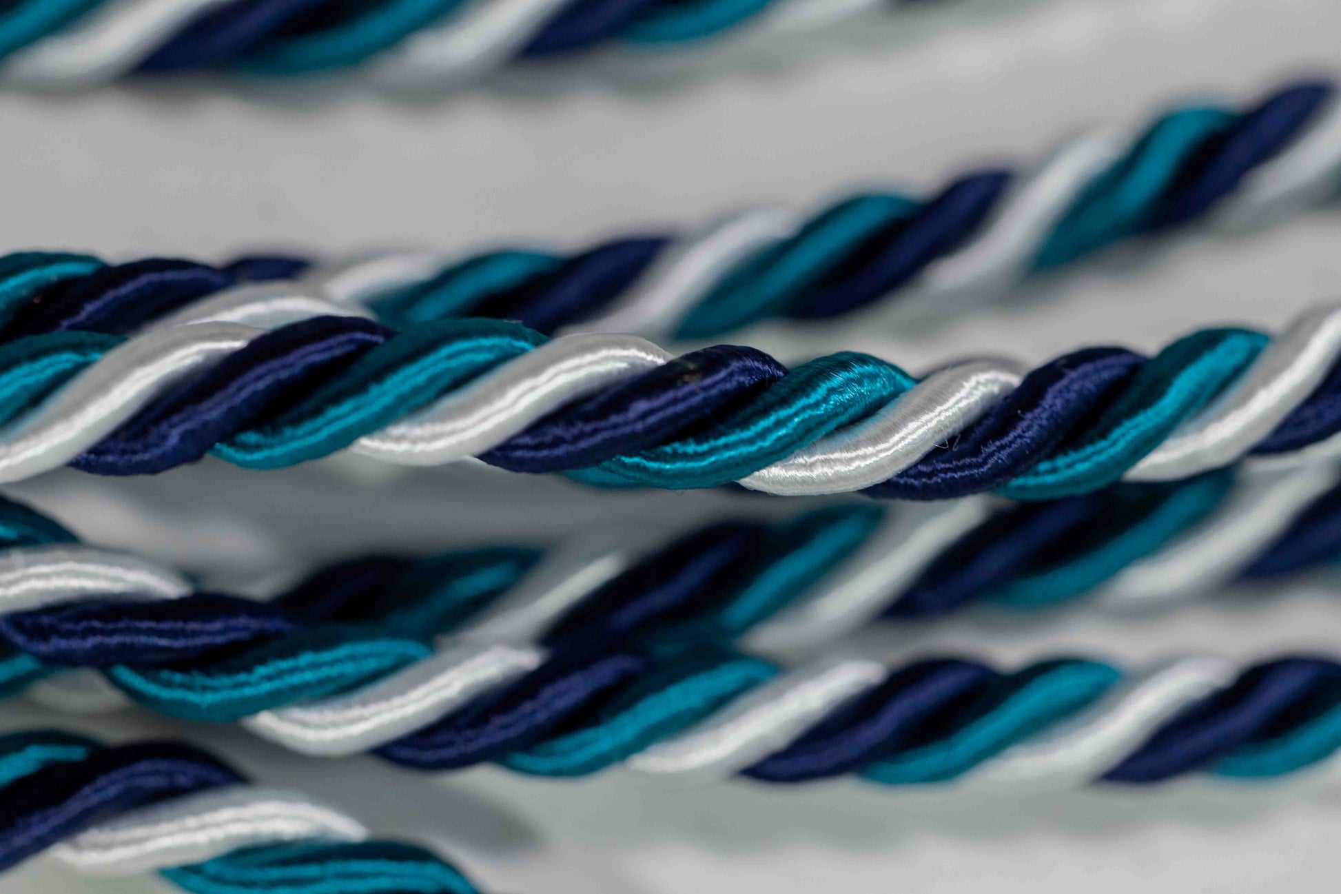 NAVY, TEAL, WHITE GRADUATION CORD, HONOR CORD