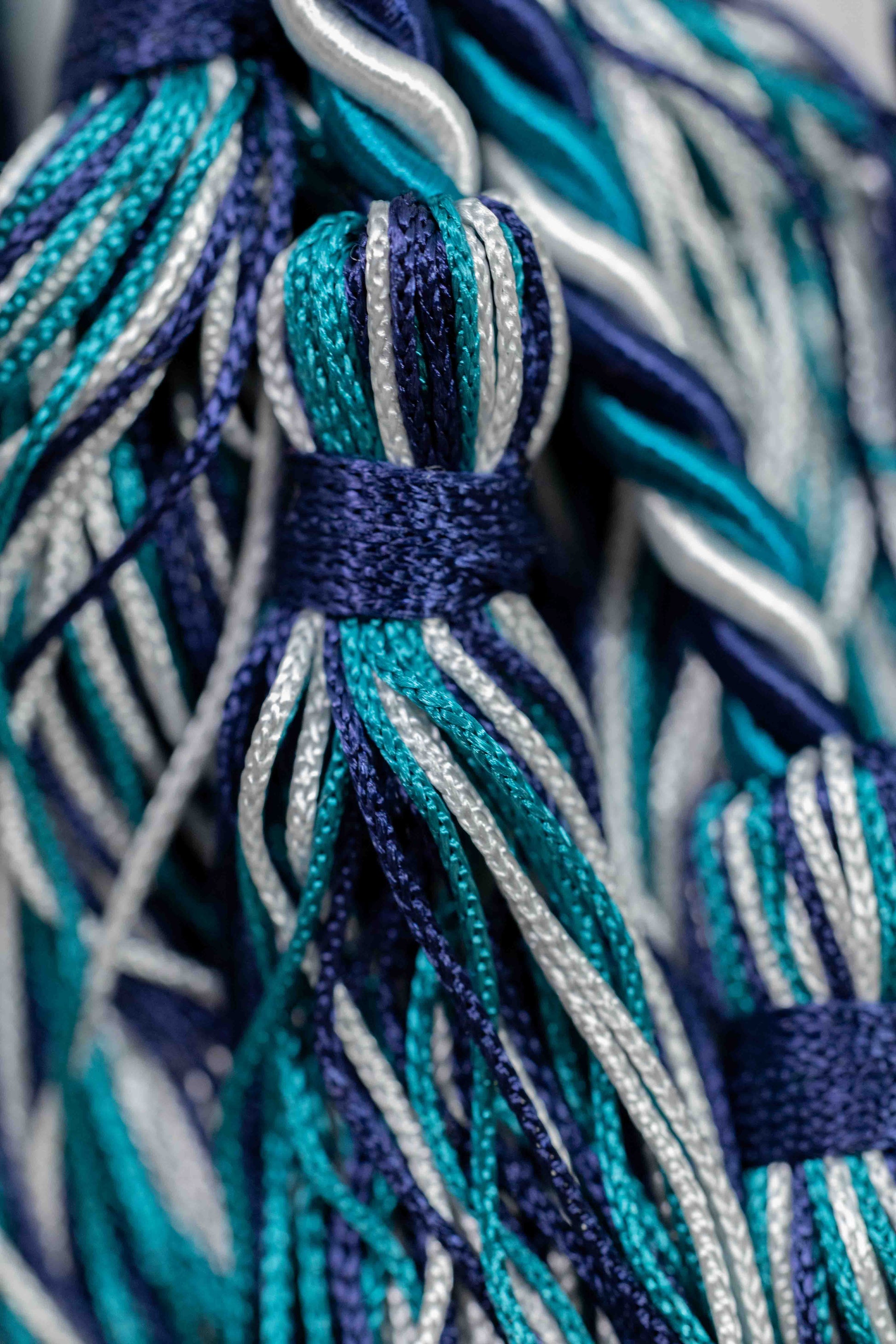NAVY, TEAL, WHITE GRADUATION CORD, HONOR CORD