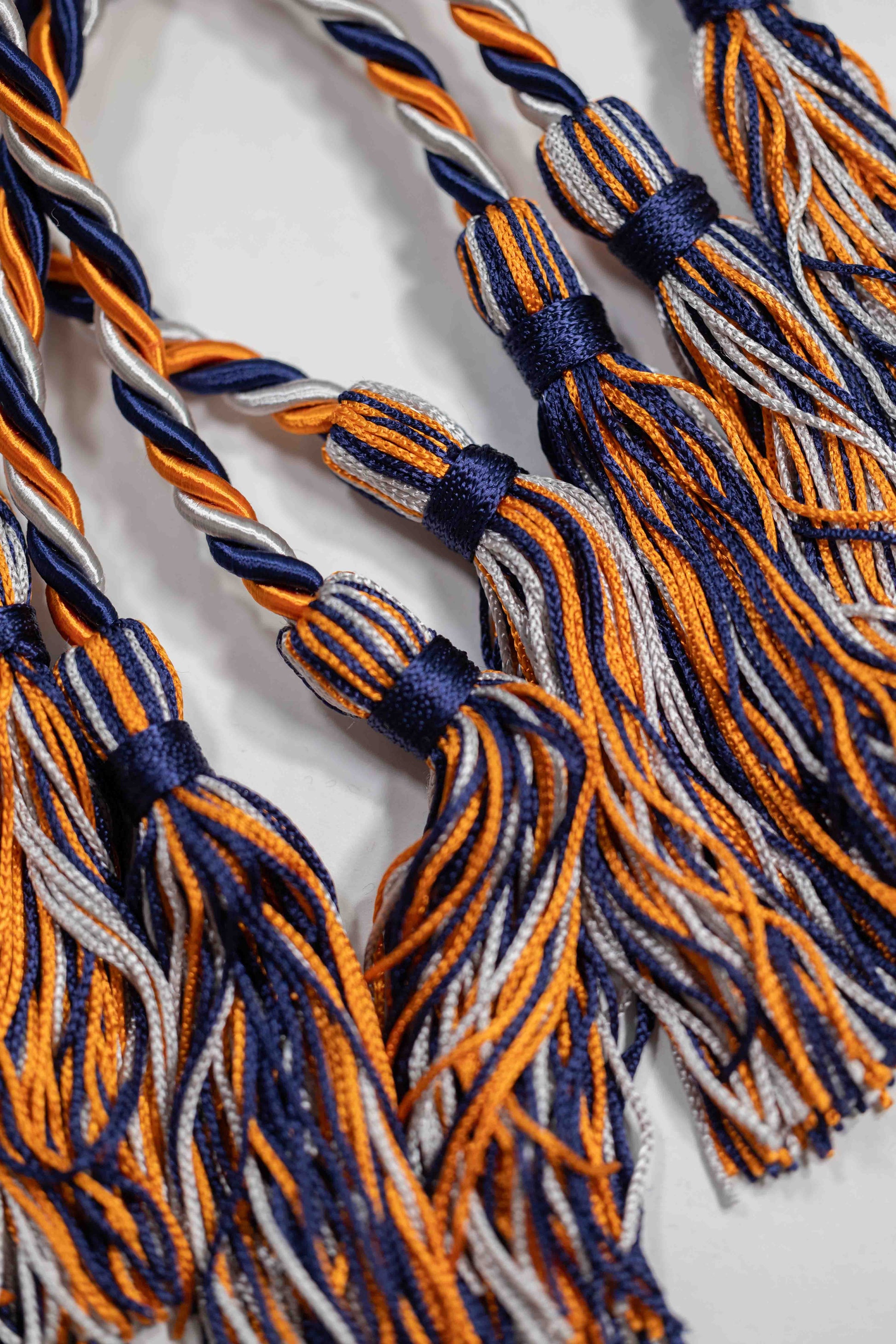 NAVY, ORANGE, PLATINUM GRADUATION CORD, HONOR CORD