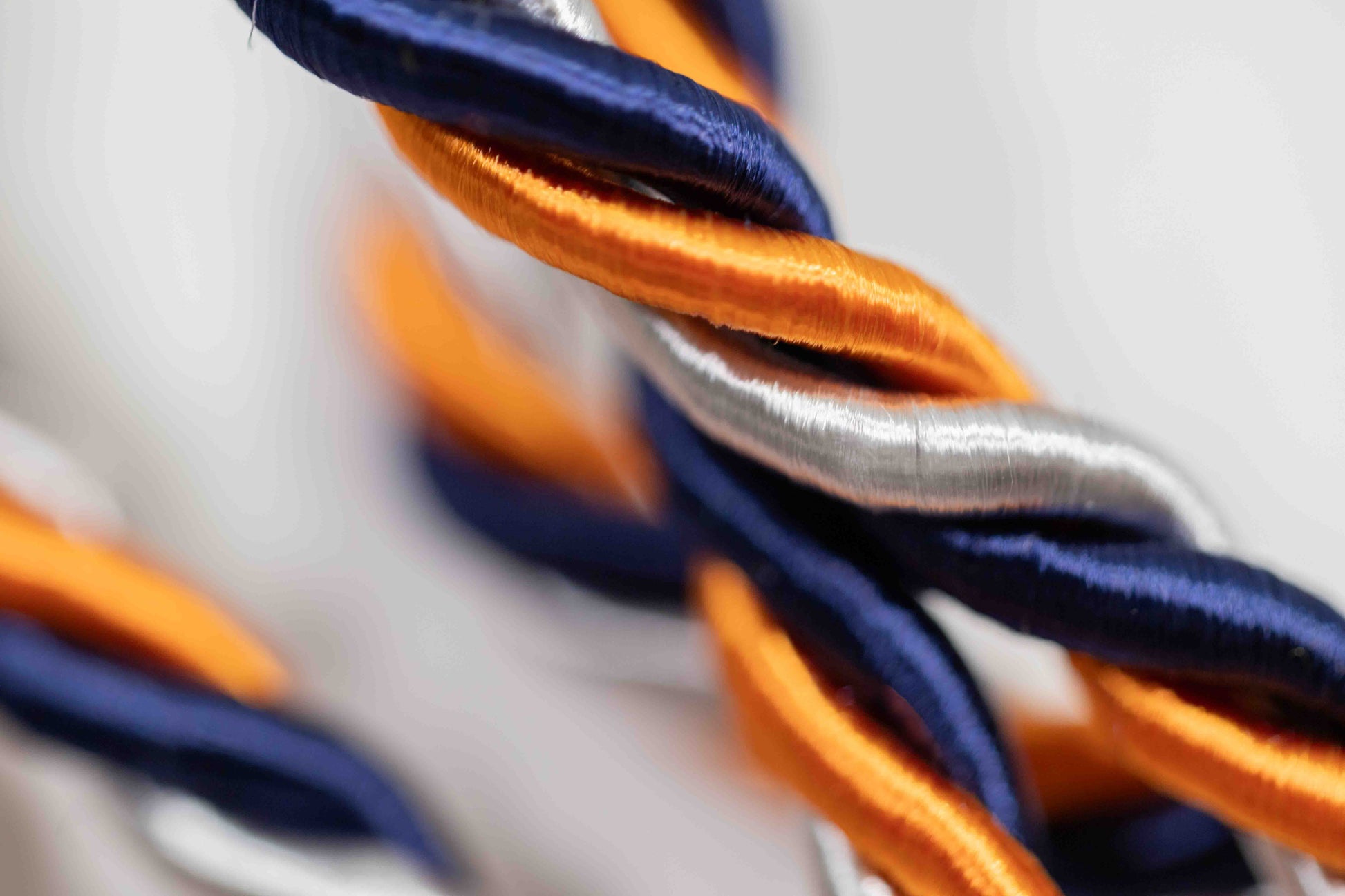 NAVY, ORANGE, PLATINUM GRADUATION CORD, HONOR CORD