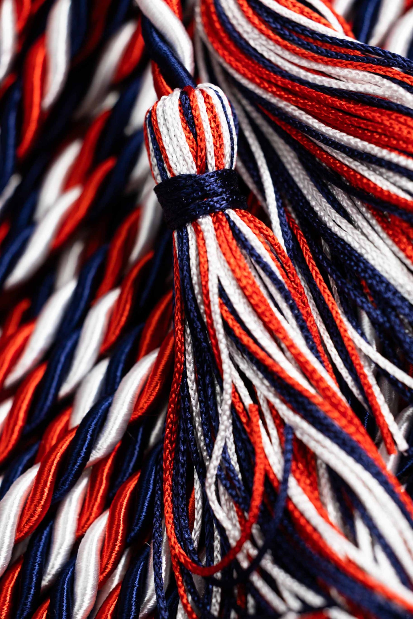 honor cord navy white red tassel