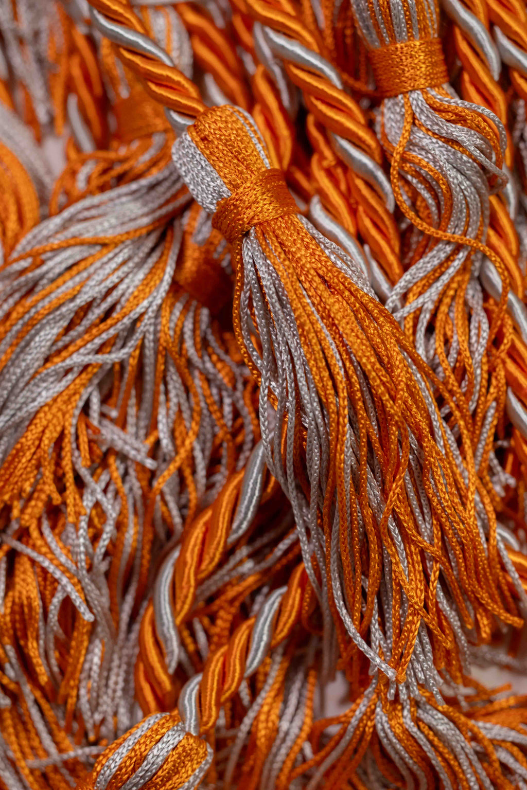 ORANGE, ORANGE, SILVER GRADUATION CORD, HONOR CORD