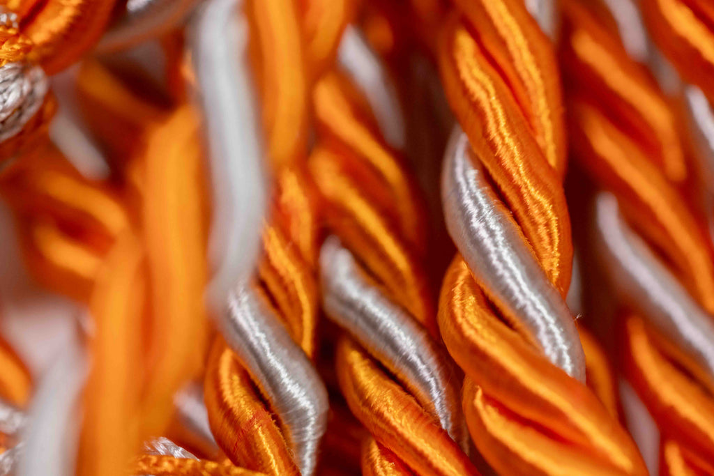ORANGE, ORANGE, SILVER GRADUATION CORD, HONOR CORD