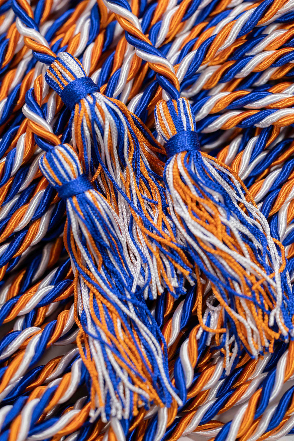ORANGE, ROYAL BLUE, WHITE GRADUATION CORD, HONOR CORD
