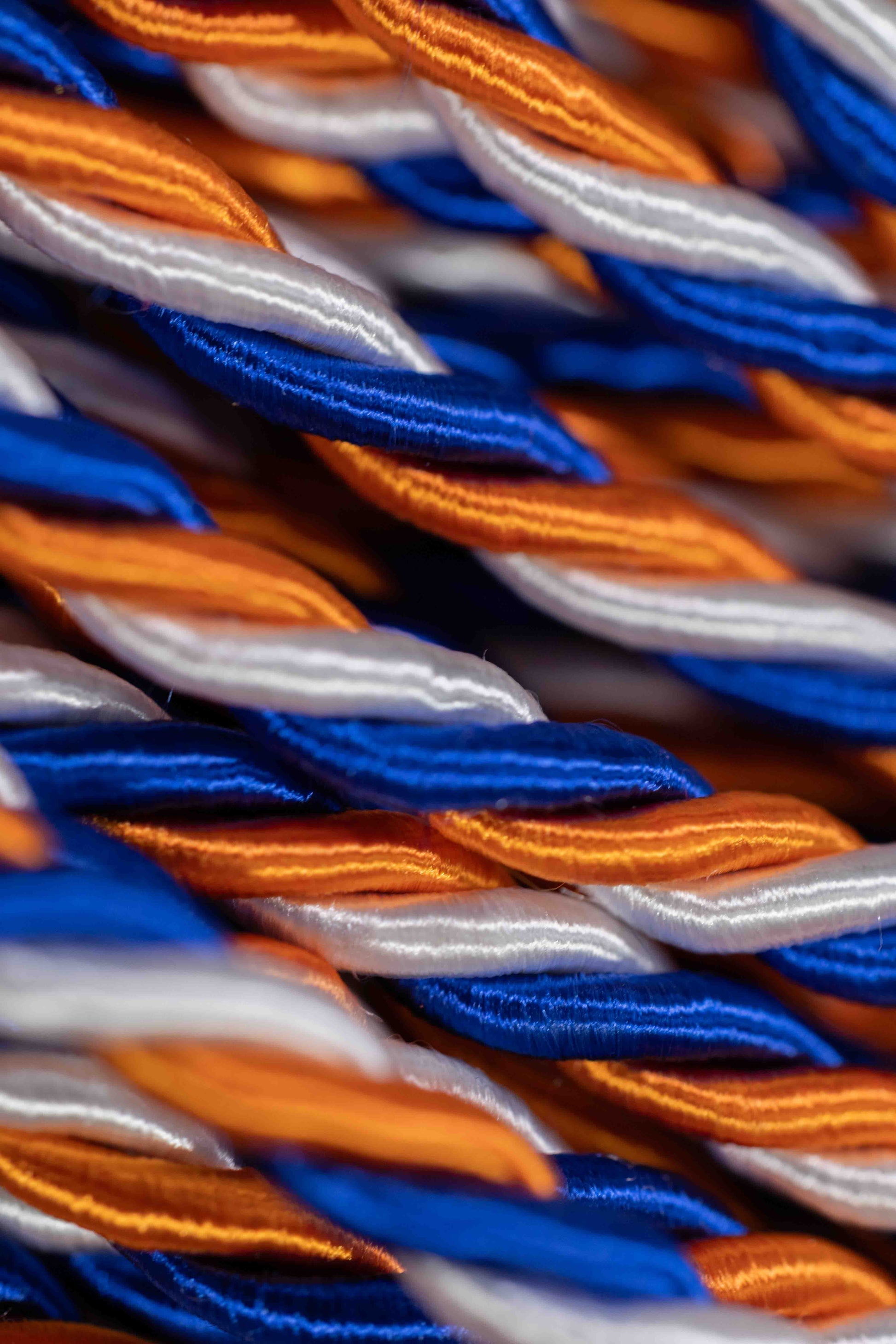 ORANGE, ROYAL BLUE, WHITE GRADUATION CORD, HONOR CORD