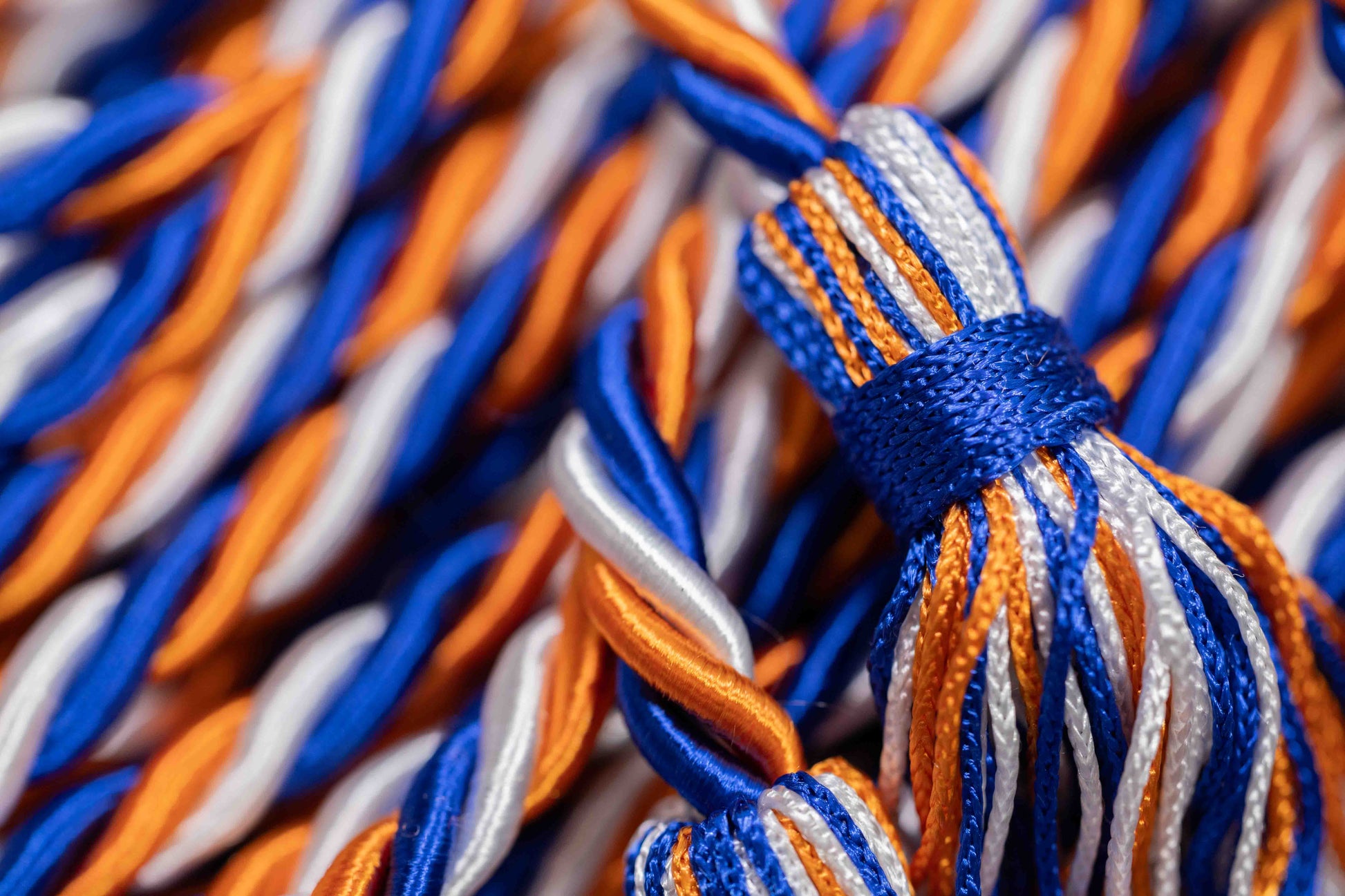 ORANGE, ROYAL BLUE, WHITE GRADUATION CORD, HONOR CORD