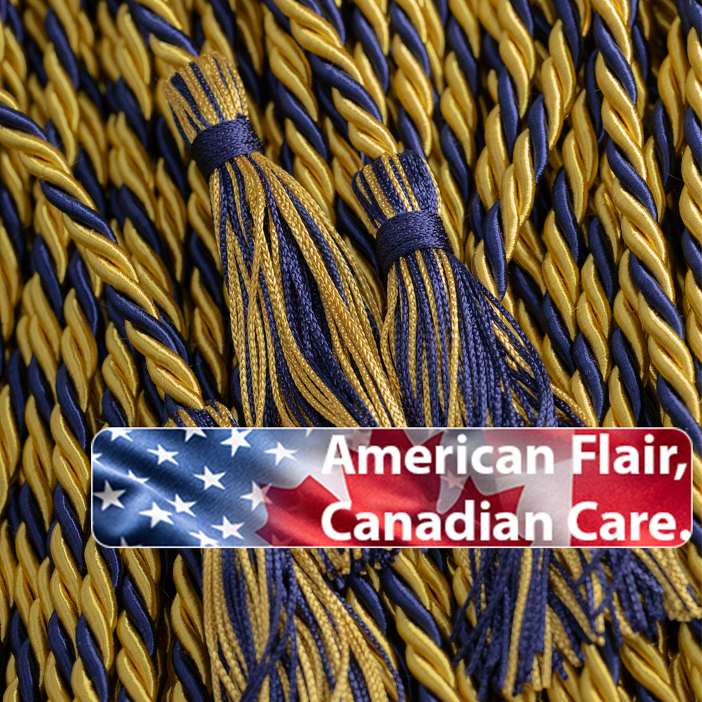 OLD GOLD, OLD GOLD, NAVY GRADUATION CORD, HONOR CORD