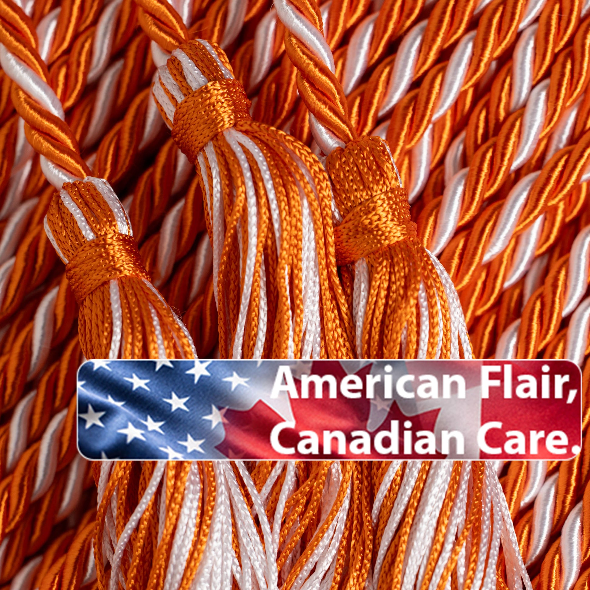 ORANGE, ORANGE, WHITE GRADUATION CORD, HONOR CORD