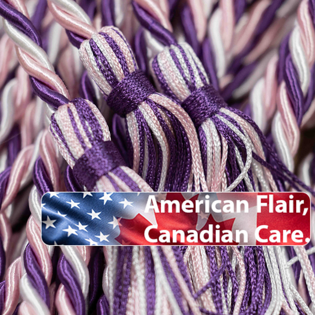 PINK, PURPLE, WHITE GRADUATION CORD, HONOR CORD