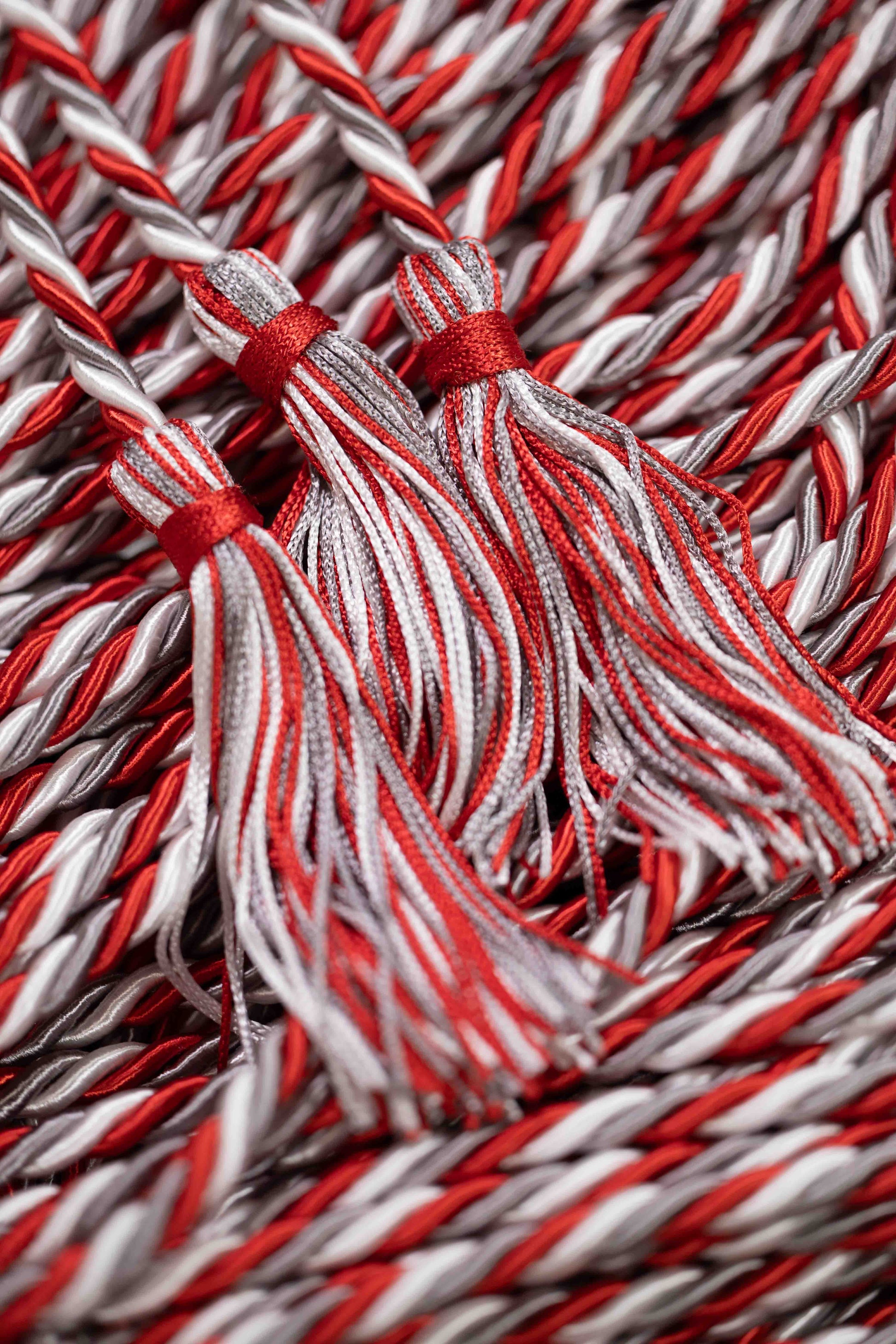 PLATINUM, RED, WHITE GRADUATION CORD, HONOR CORD