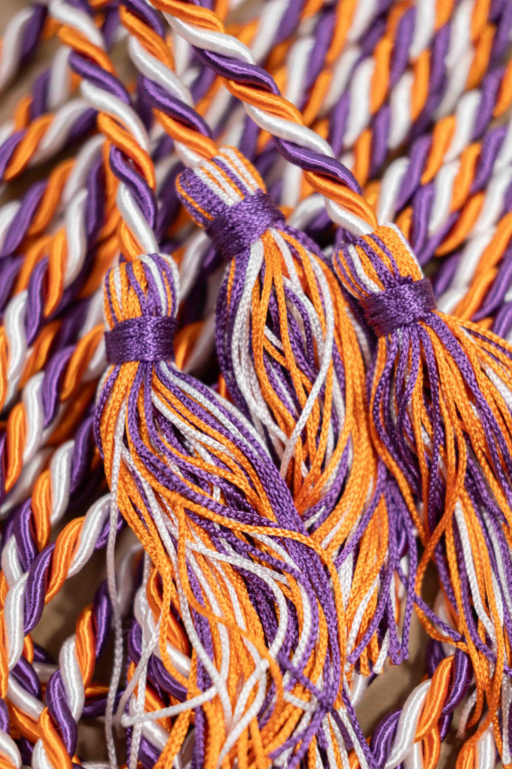 Purple, Orange, White Graduation cord, Honor Cord