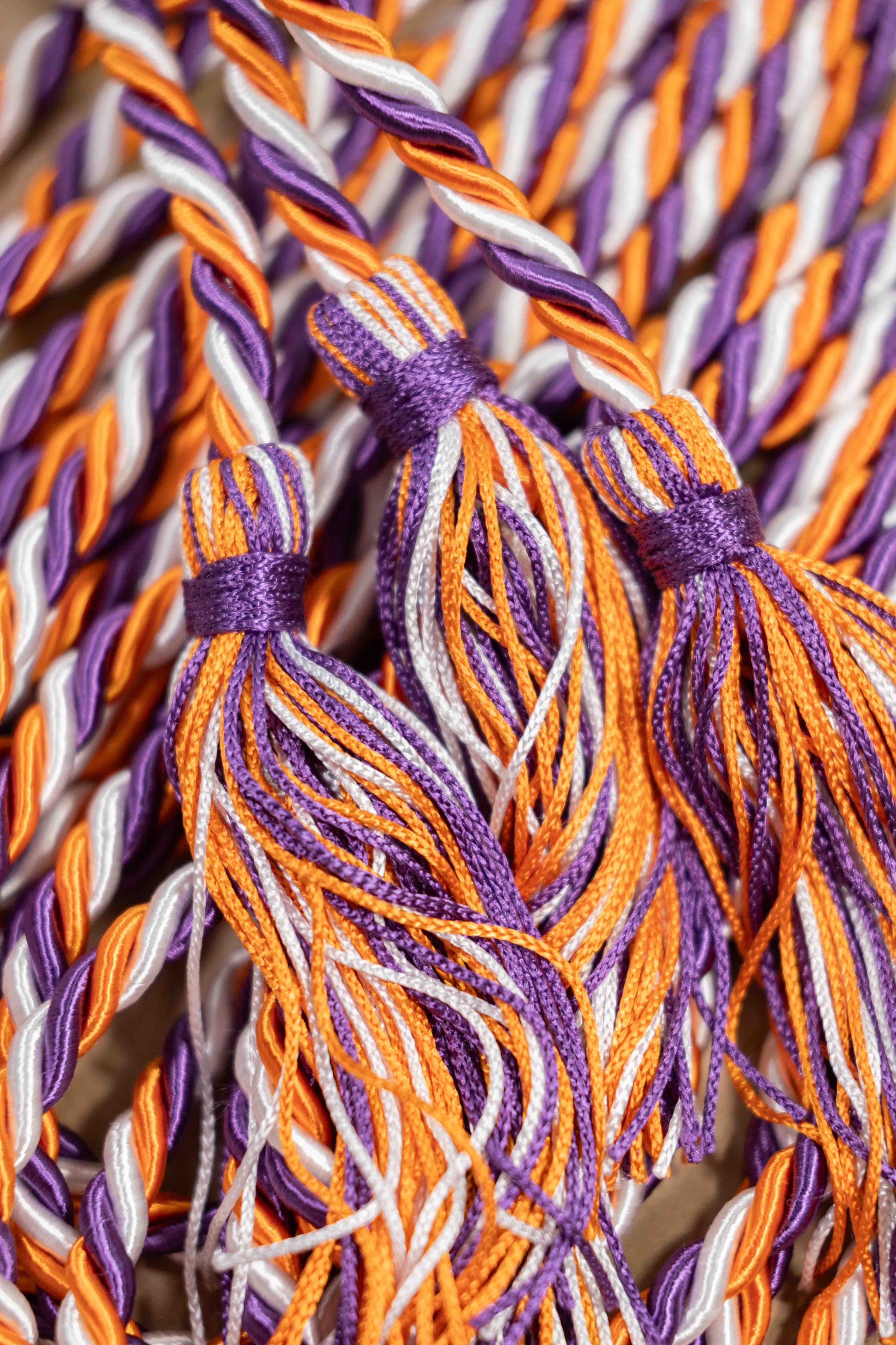 Purple, Orange, White Graduation cord, Honor Cord