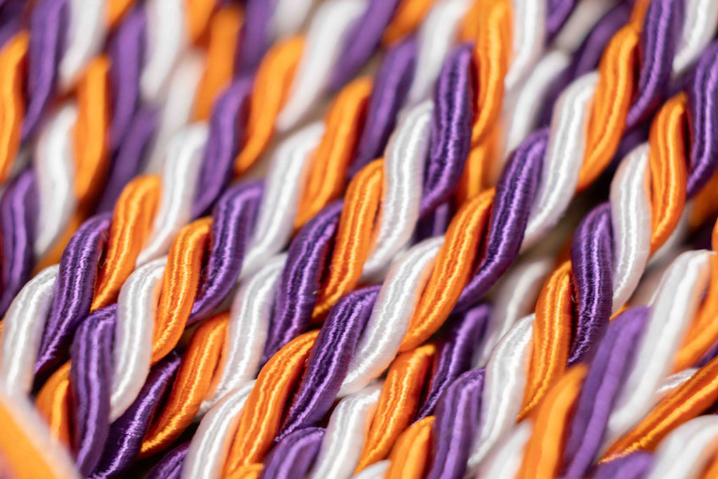 Purple, Orange, White Graduation cord, Honor Cord