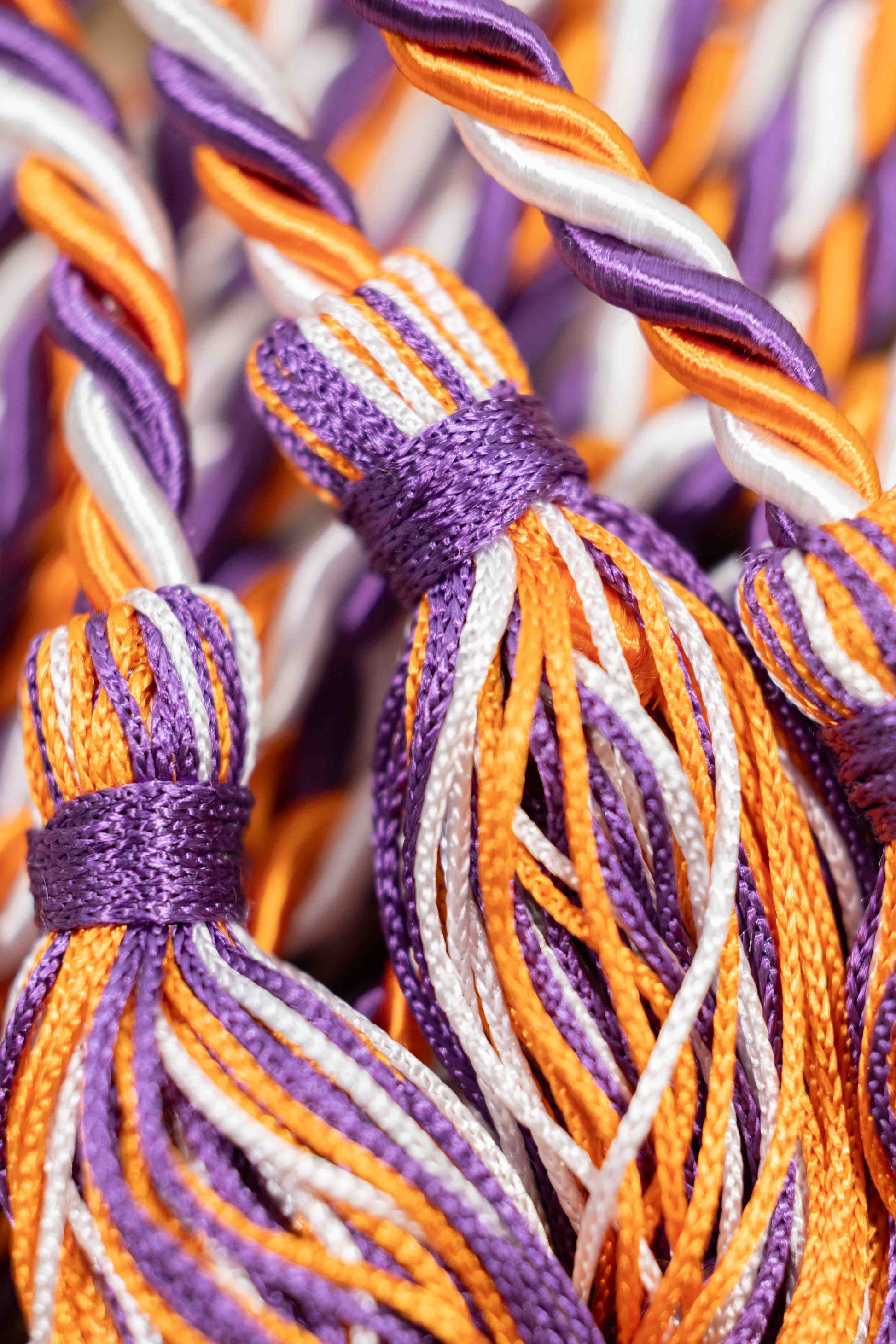 Purple, Orange, White Graduation cord, Honor Cord