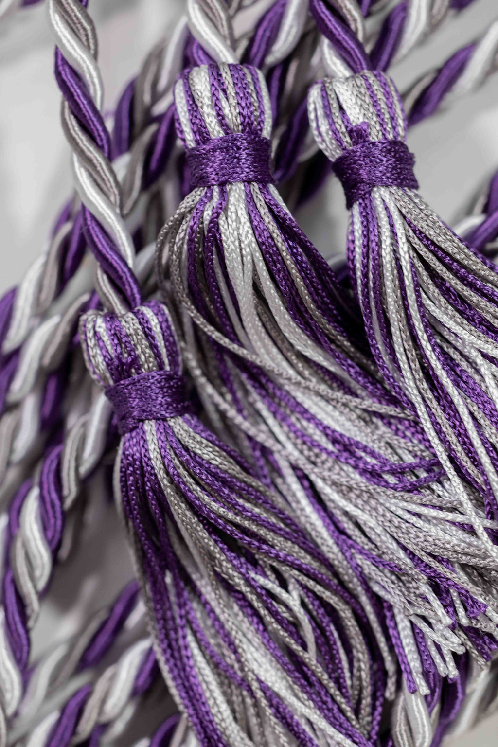 Purple, Silver, White Graduation Honor Cord