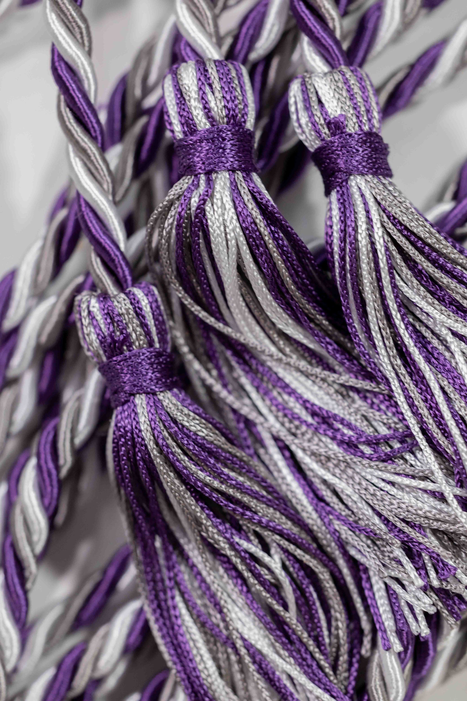 Purple, Silver, White Graduation Honor Cord