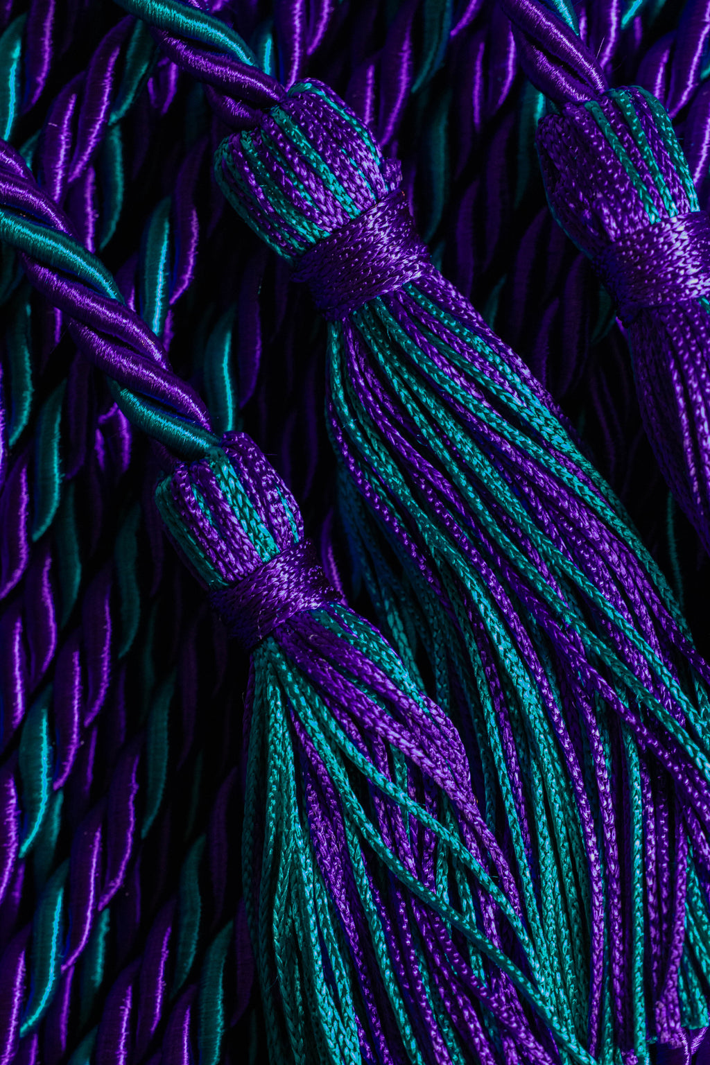 Purple, Teal, Teal Graduation Honor Cords
