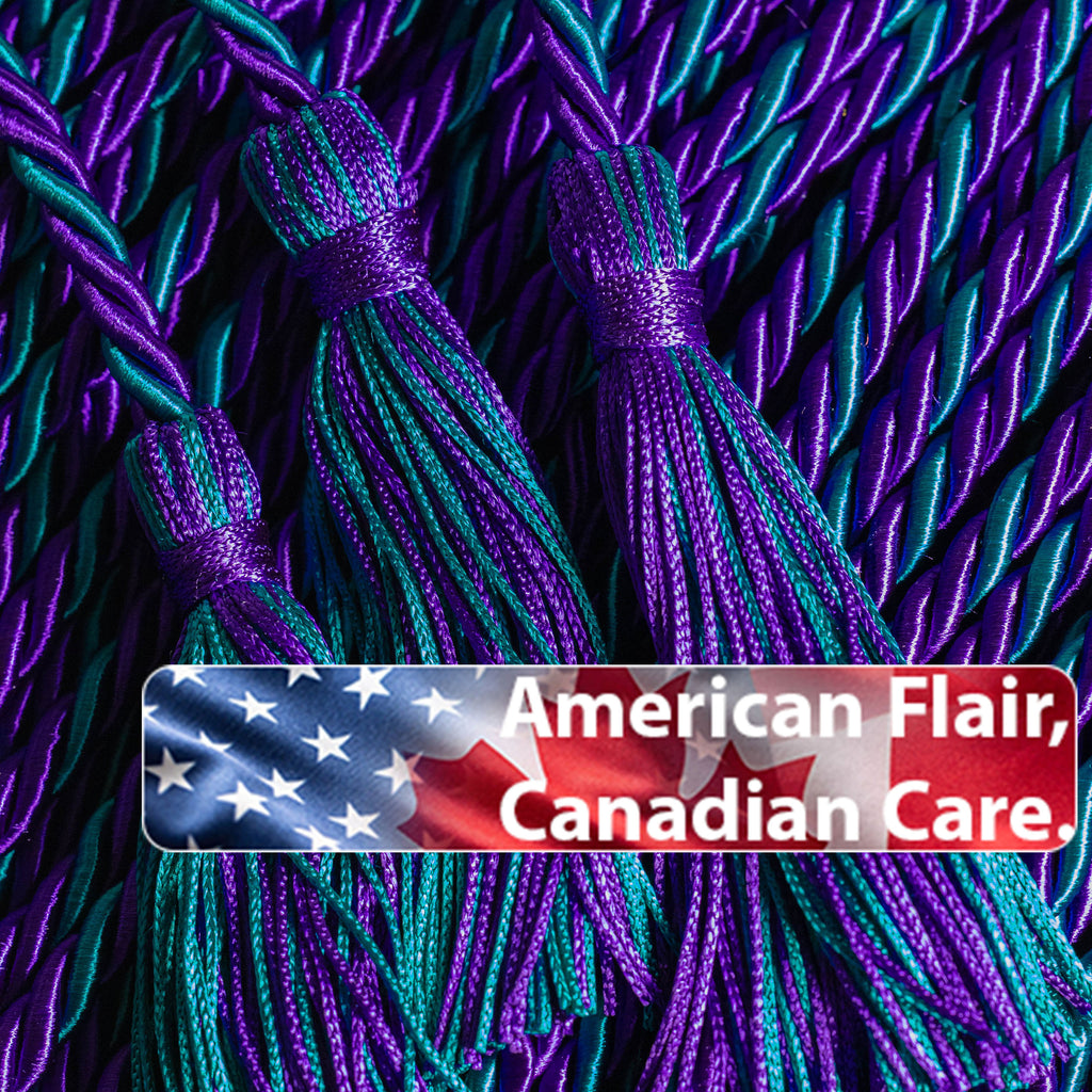 Purple, Teal, Teal Graduation Honor Cords
