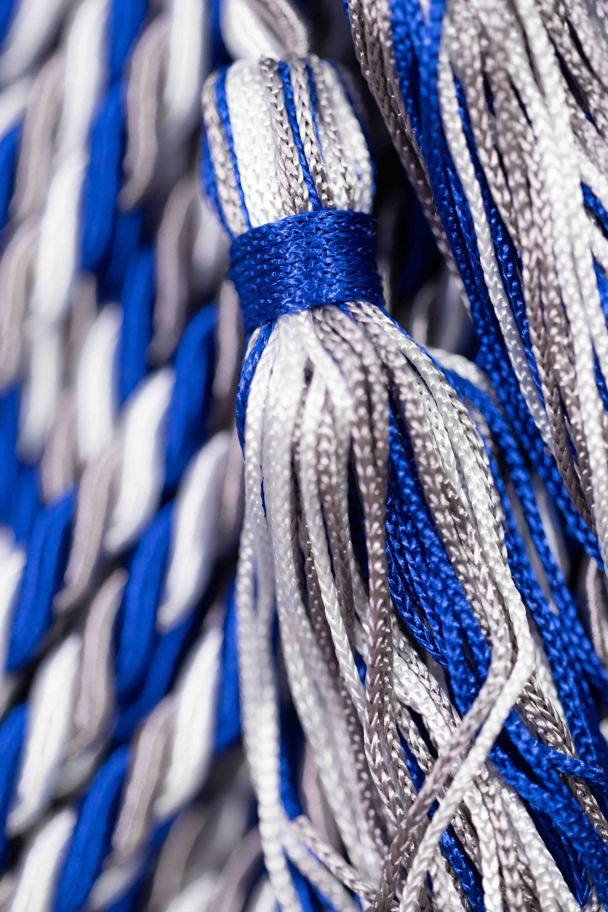 ROYAL BLUE, PLATINUM, WHITE GRADUATION CORD, HONOR CORD