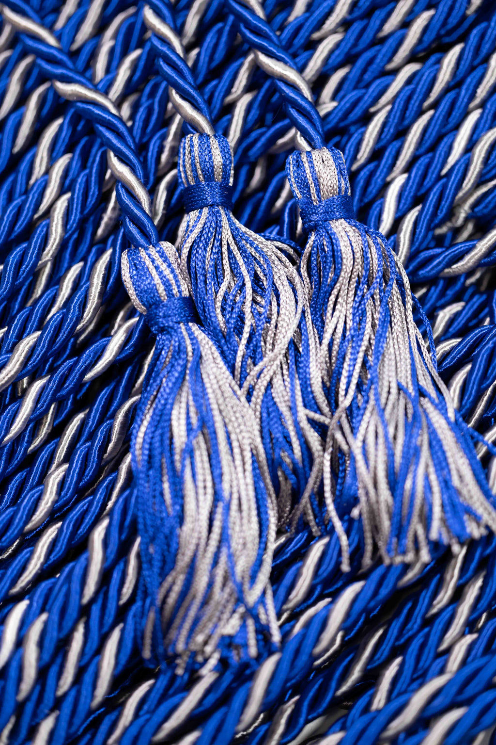 ROYAL BLUE, ROYAL BLUE, SILVER GRADUATION CORD, HONOR CORD