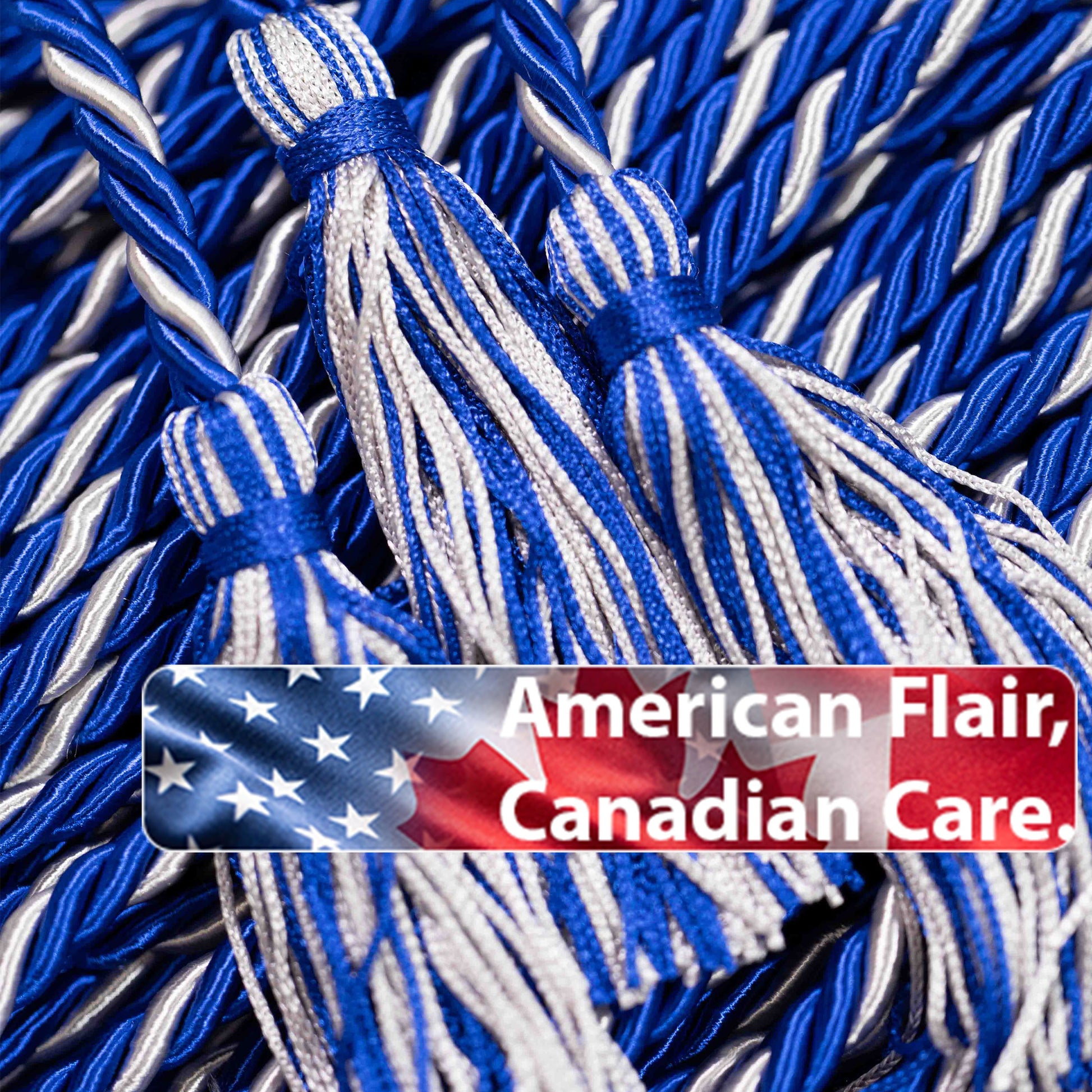 ROYAL BLUE, ROYAL BLUE, WHITE GRADUATION CORD, HONOR CORD