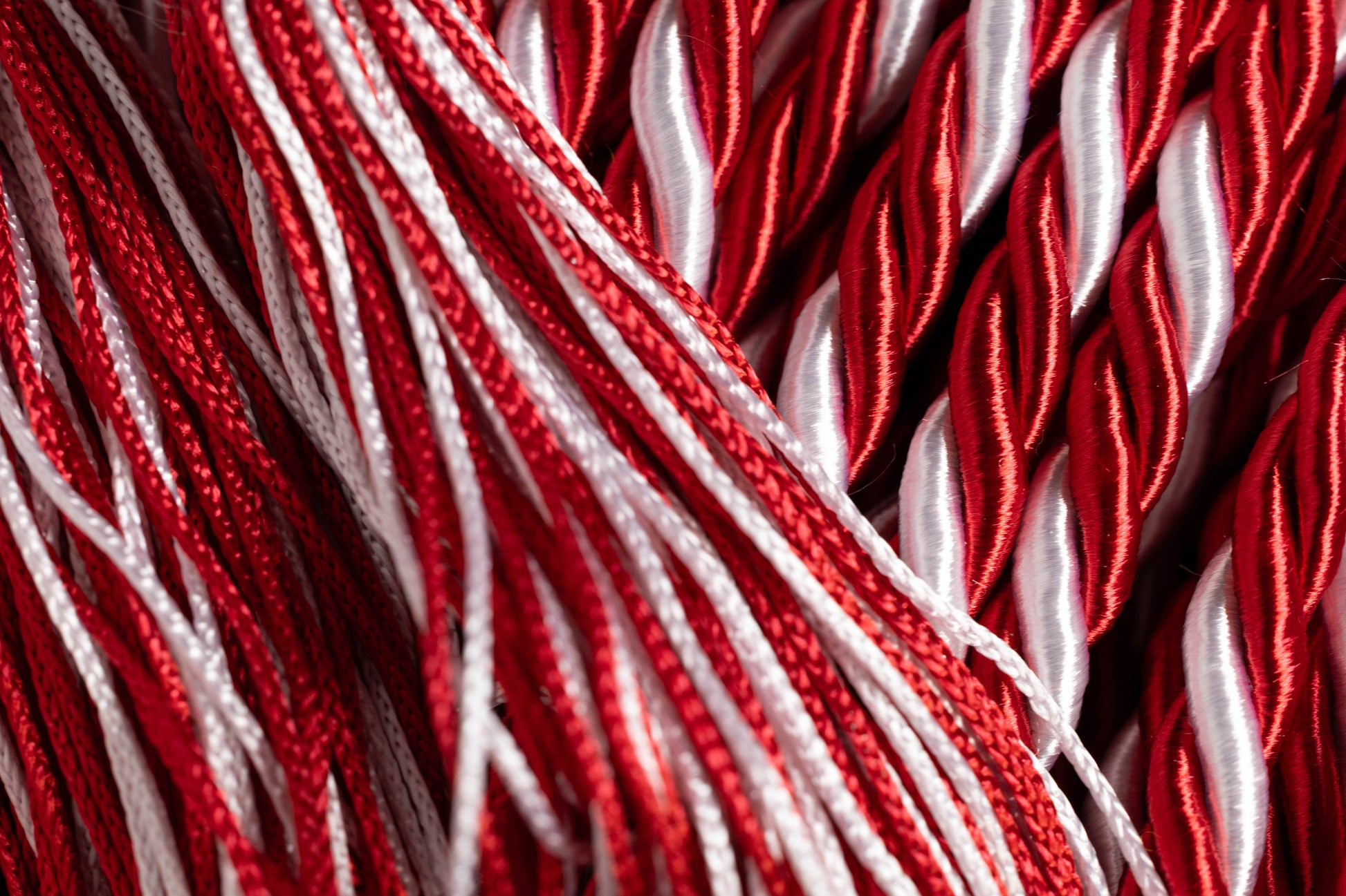 RED, RED, WHITE GRADUATION CORD, HONOR CORD