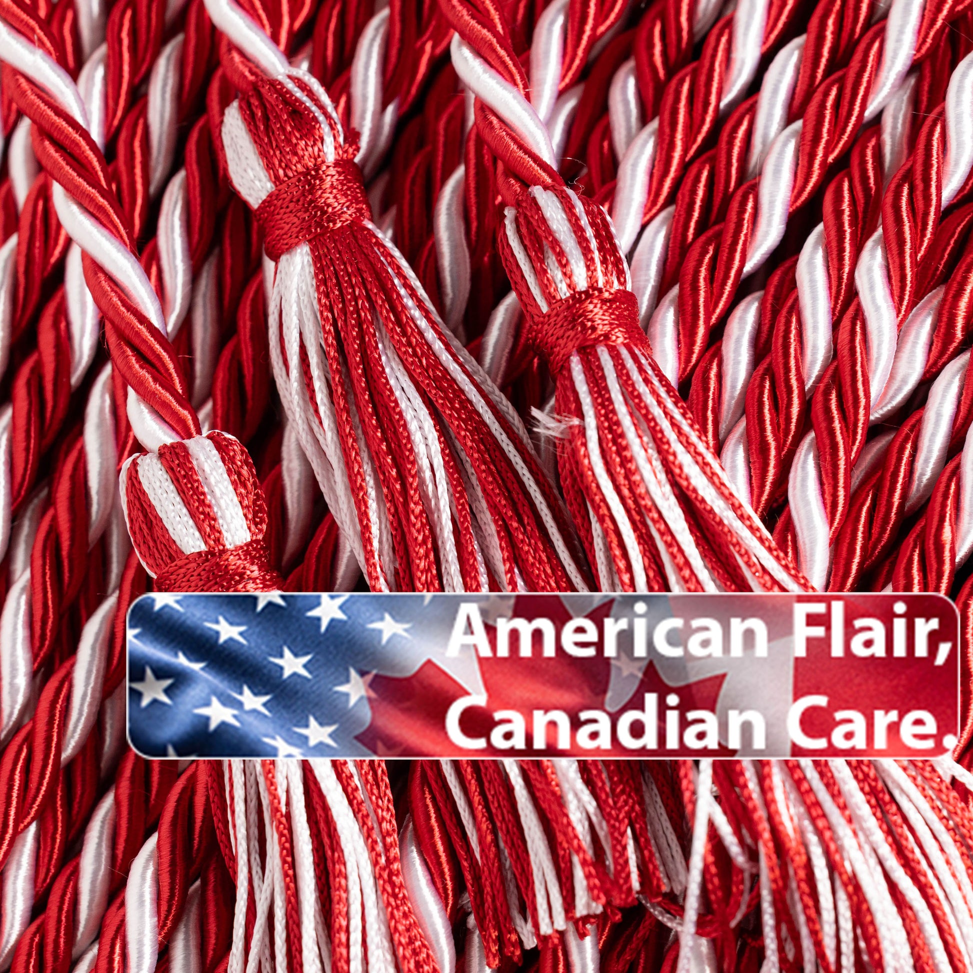 RED, RED, WHITE GRADUATION CORD, HONOR CORD