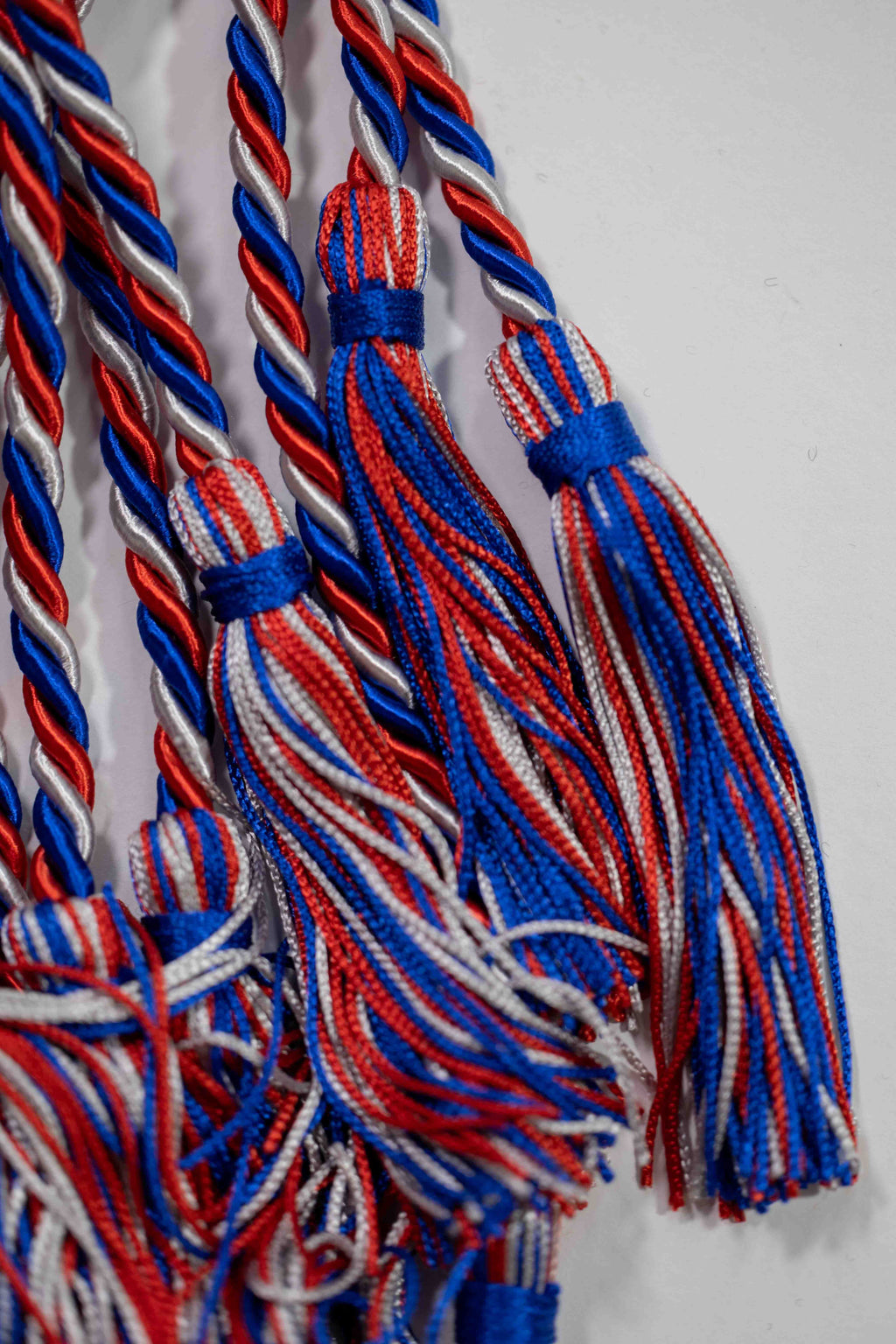 Red, Royal Blue, Silver Graduation Honor Cord