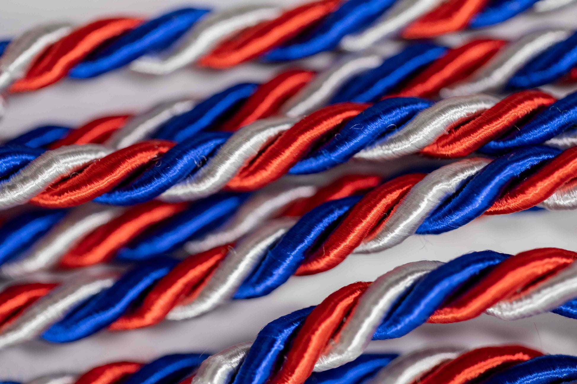 Red, Royal Blue, Silver Graduation Honor Cord