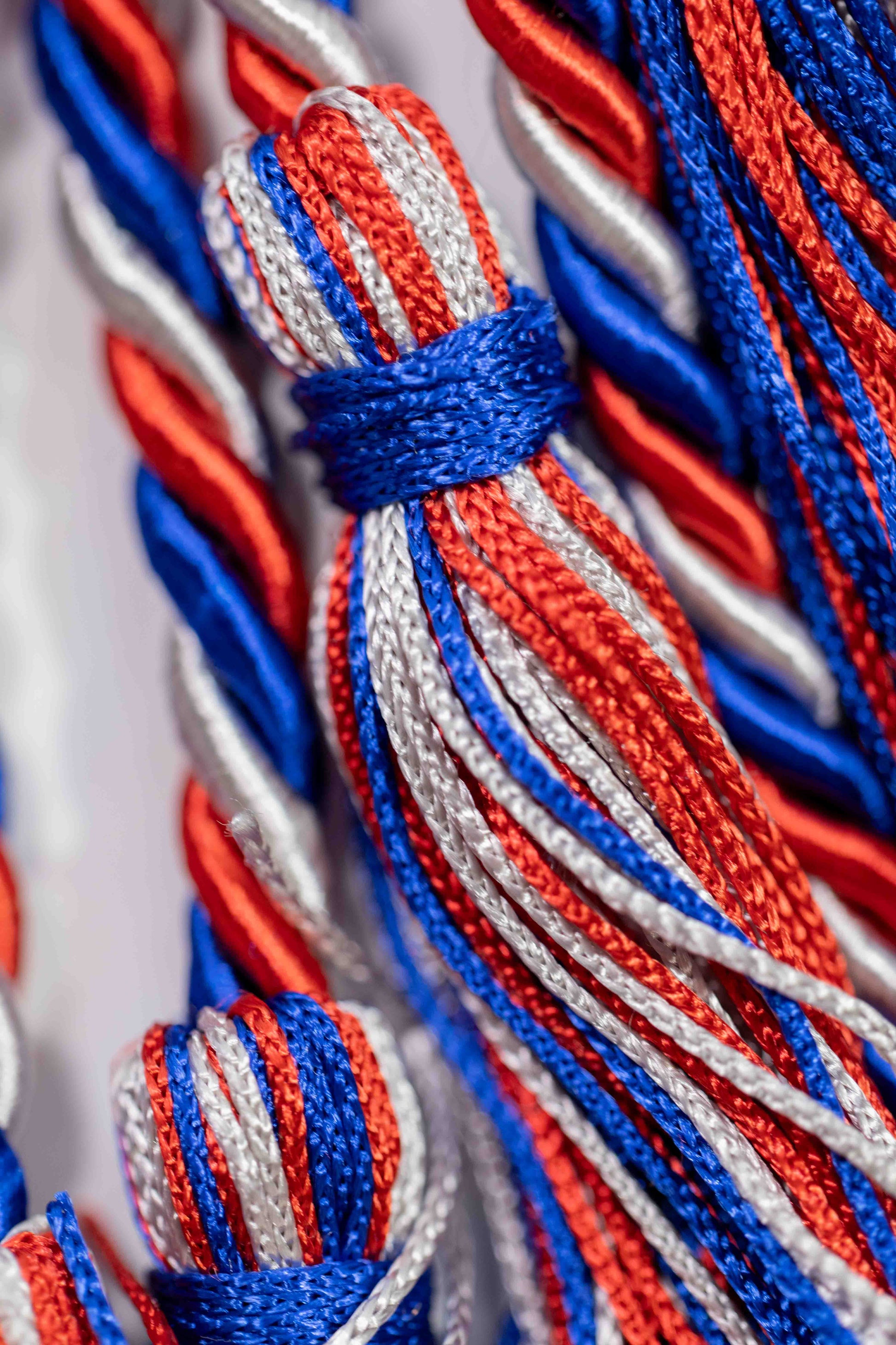 Red, Royal Blue, Silver Graduation Honor Cord