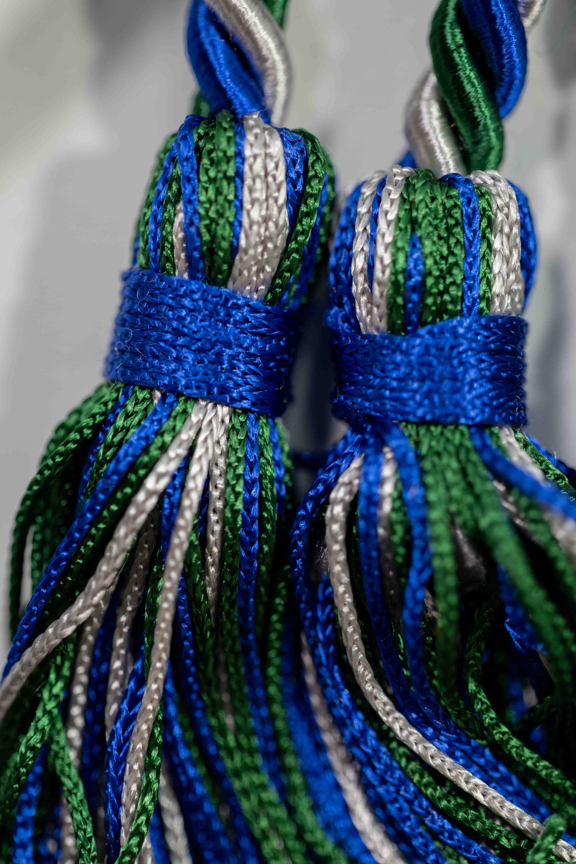 DARK GREEN, ROYAL BLUE, SILVER GRADUATION CORD, HONOR CORD