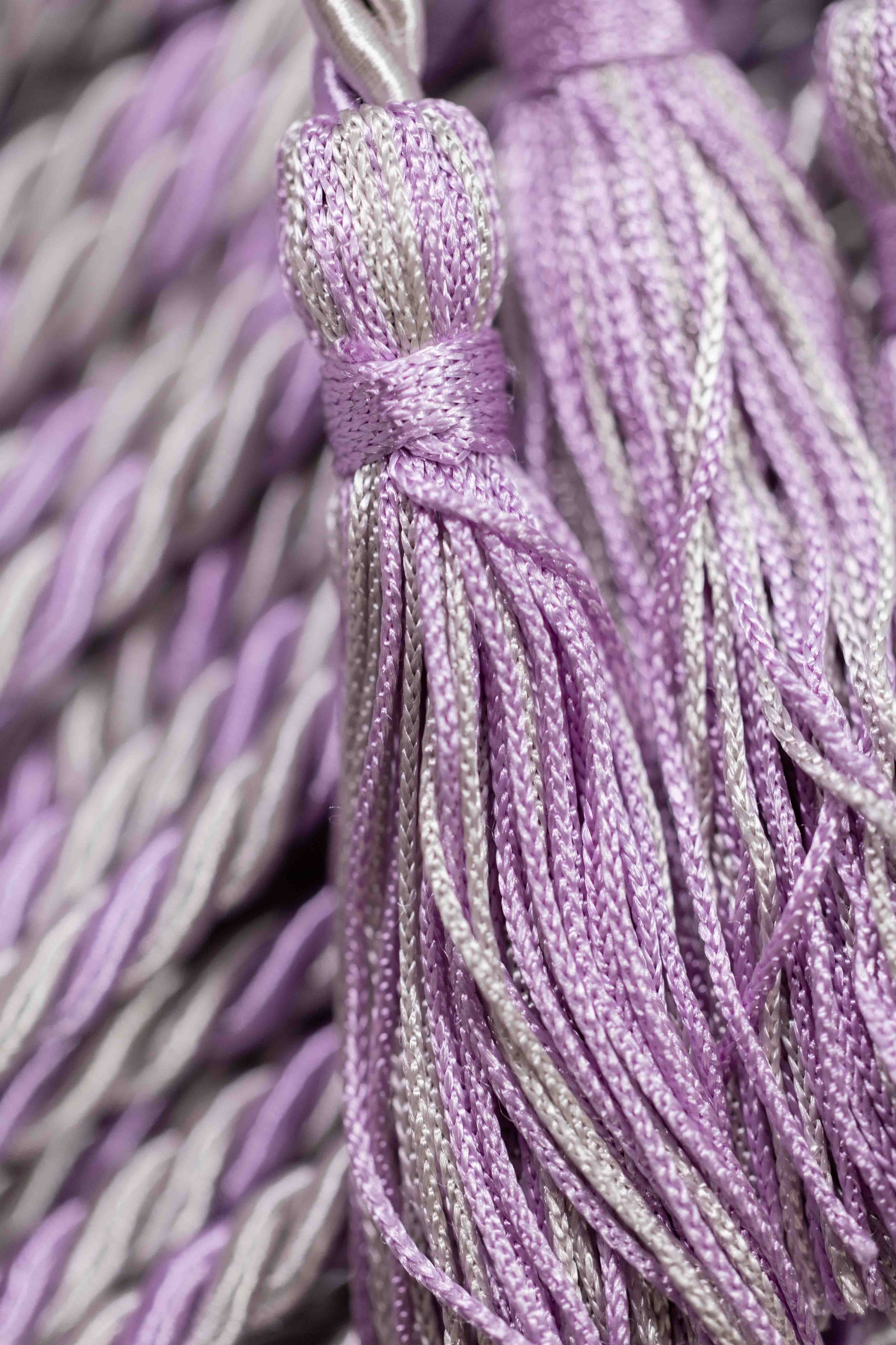 Silver, Silver, Lilac Graduation Honor Cord