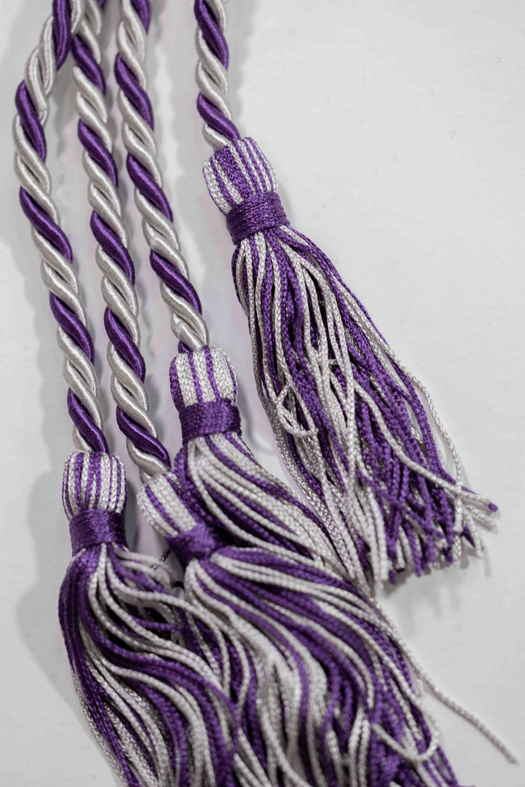 Silver, Silver, Purple Graduation cord, Honor Cord