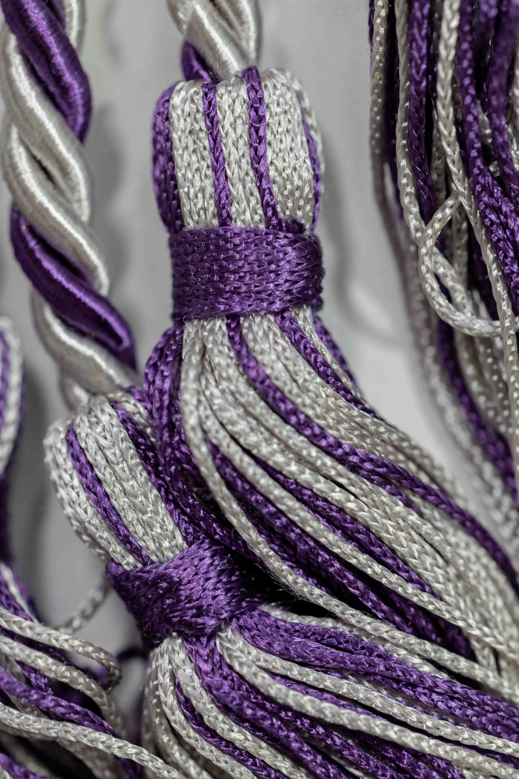 Silver, Silver, Purple Graduation cord, Honor Cord