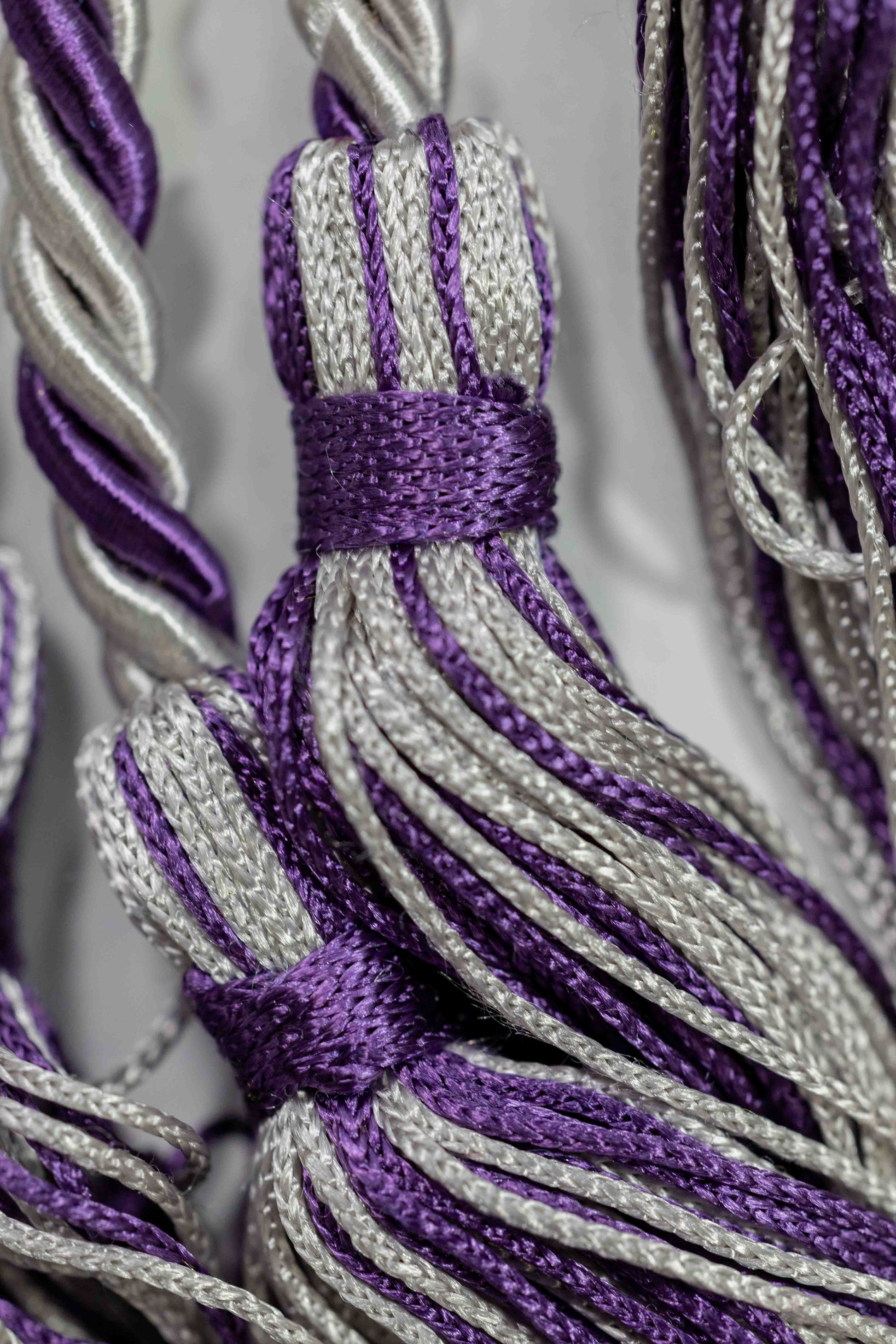Silver, Silver, Purple Graduation cord, Honor Cord
