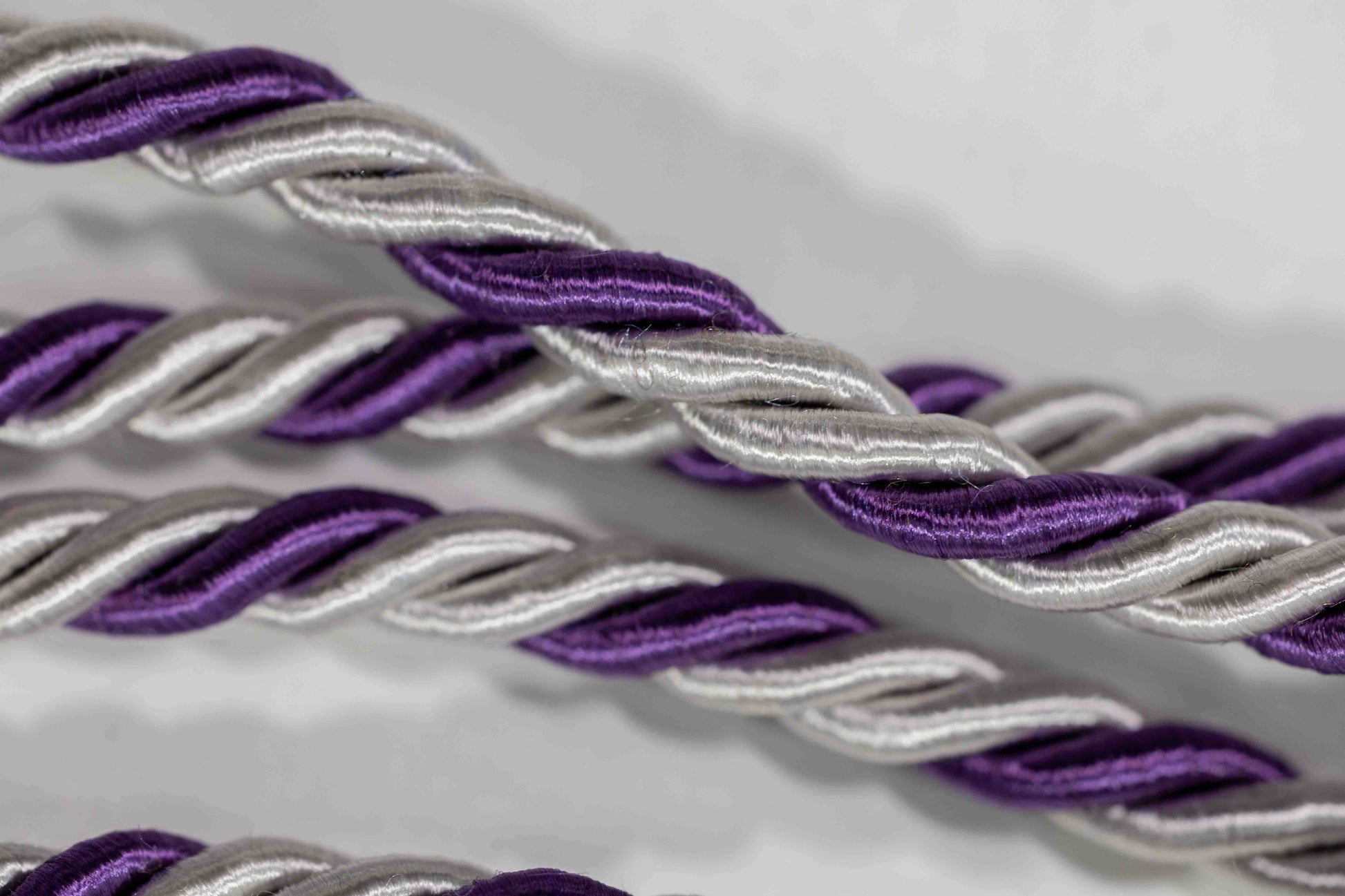 Silver, Silver, Purple Graduation cord, Honor Cord
