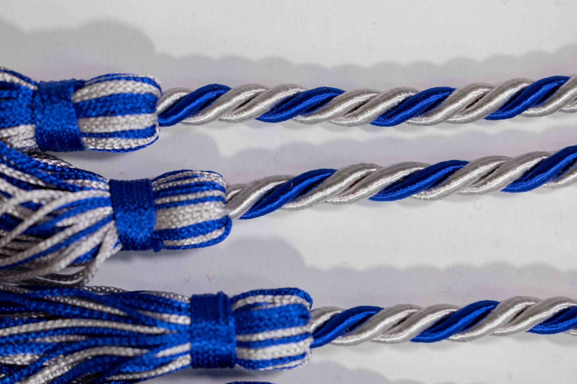 SILVER, SILVER, ROYAL BLUE GRADUATION CORD, HONOR CORD