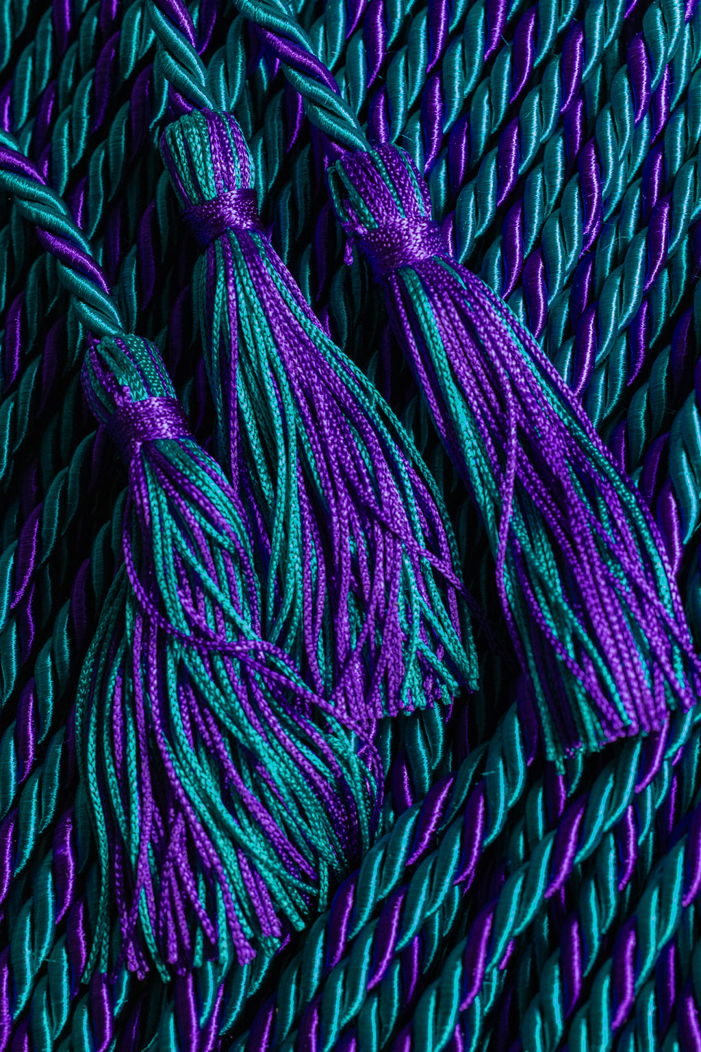 Teal, Teal, Purple Graduation Honor Cords