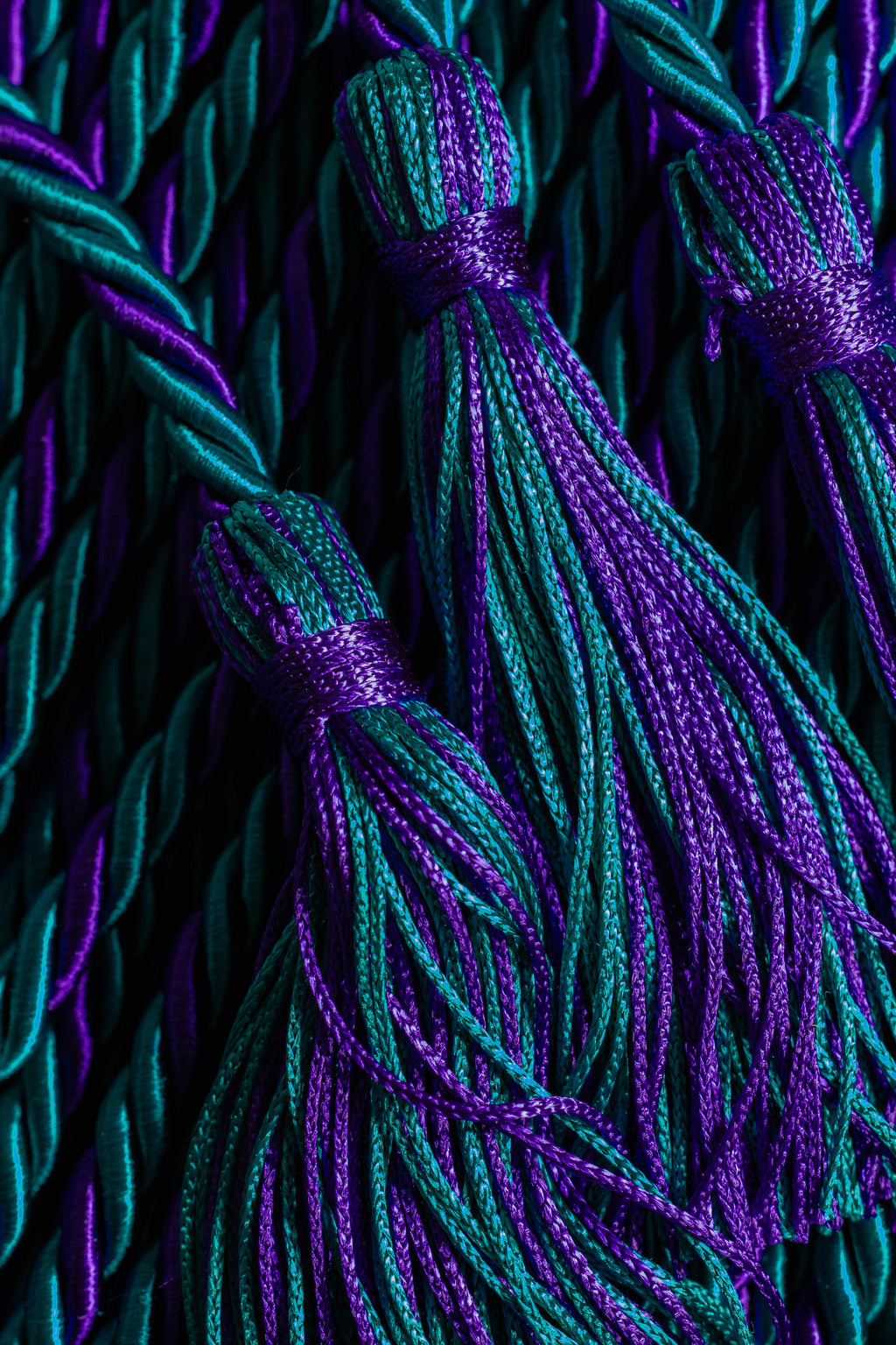 Teal, Teal, Purple Graduation Honor Cords