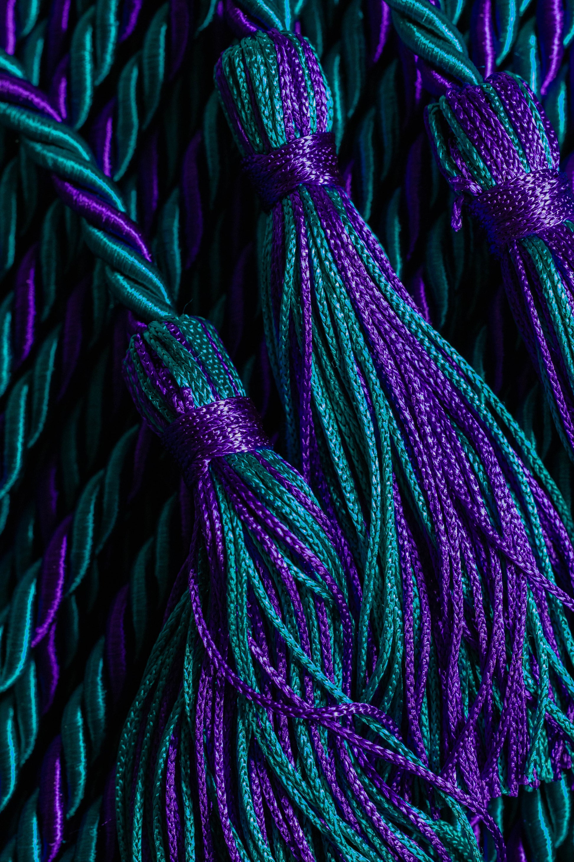Teal, Teal, Purple Graduation Honor Cords