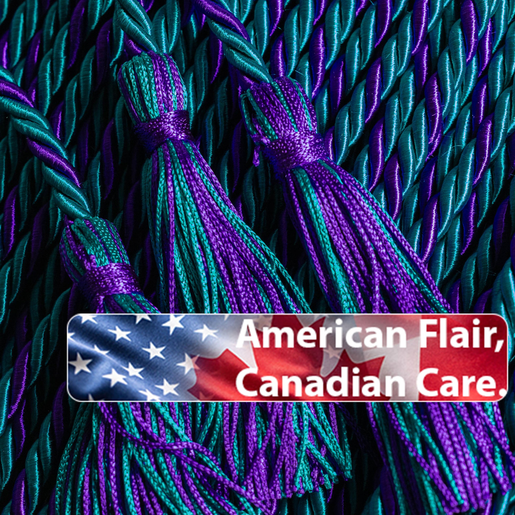 Teal, Teal, Purple Graduation Honor Cords