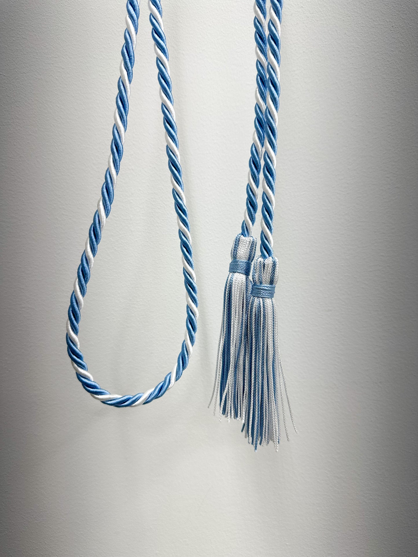 Sky Blue, Sky Blue, White Graduation cord, Honor Cord, Twisted Cord